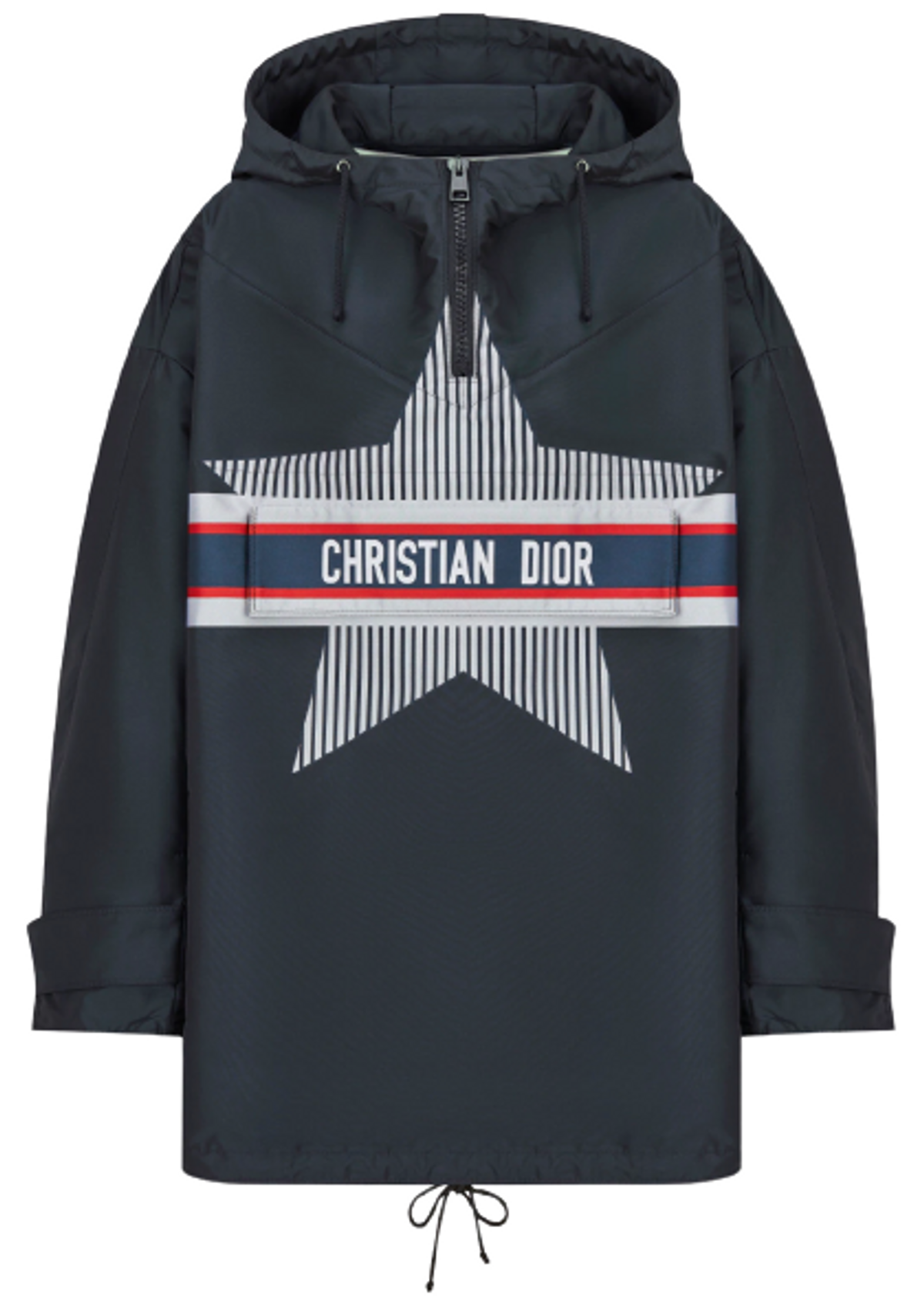 Dior Dioralps Blue Three-Tone Dior Star Technical Taffeta Jacquard Hooded Anorak