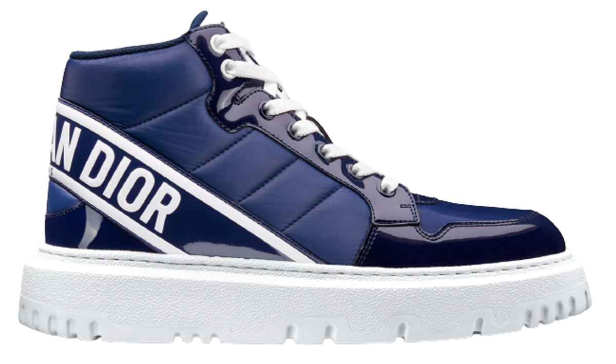 Dior D-Player Navy Blue Quilted Nylon Sneakers