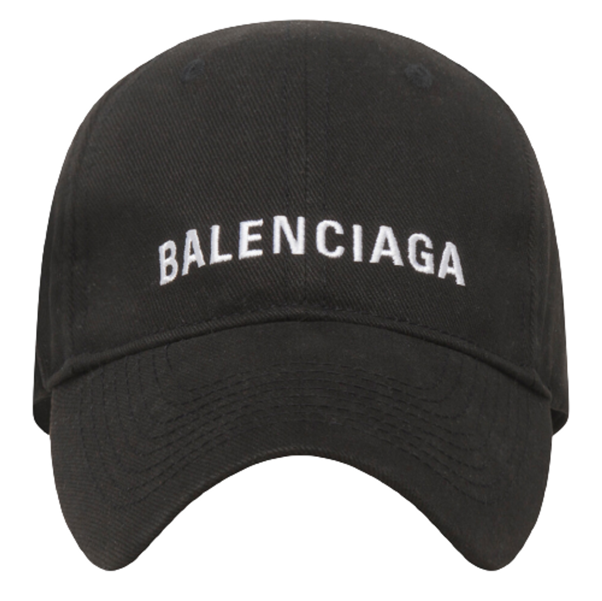 Balenciaga Embroidered Logo Classic Black Baseball Cap