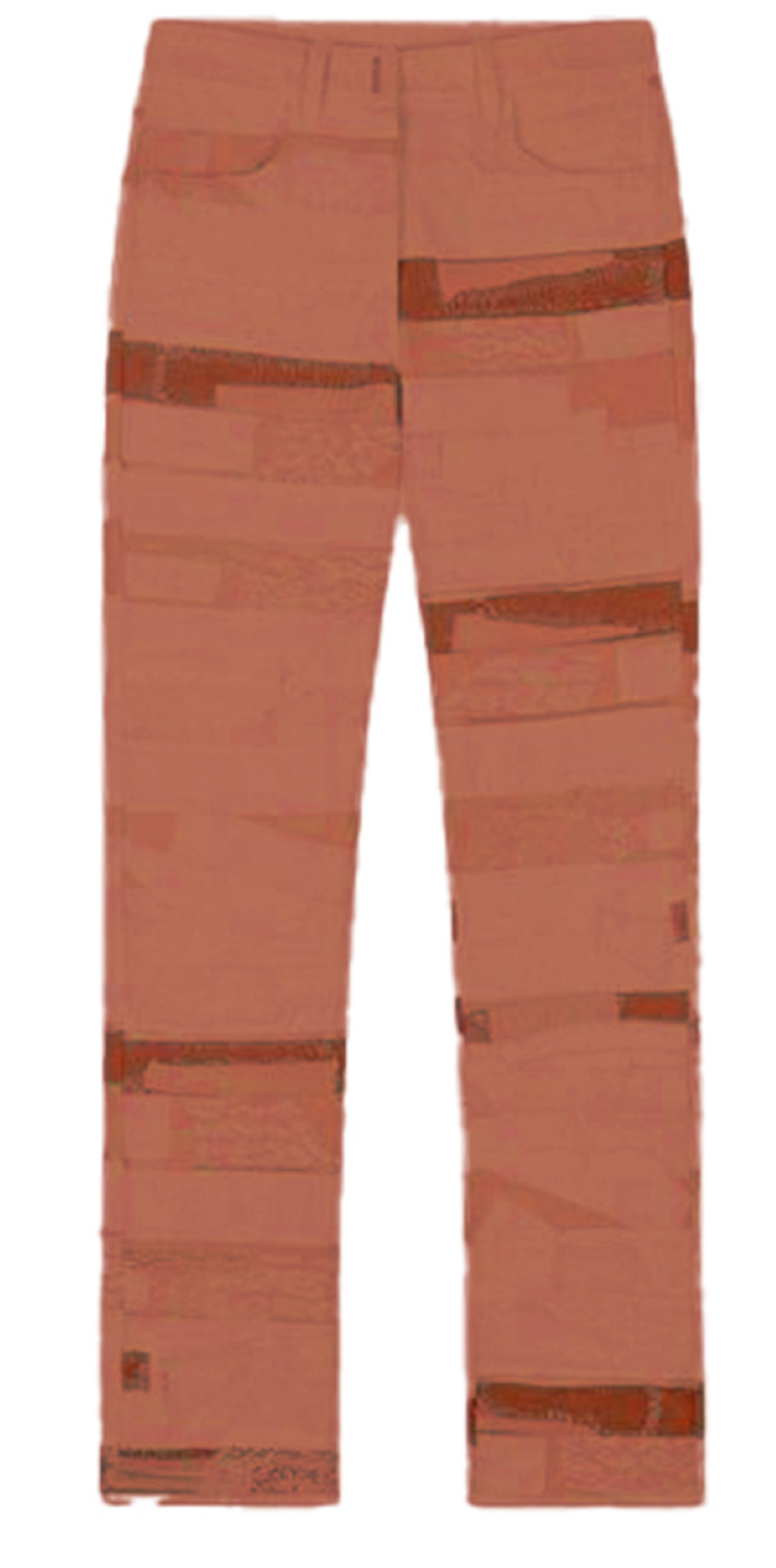 Givenchy Patchwork Denim Effect, Leather And Lace Jeans