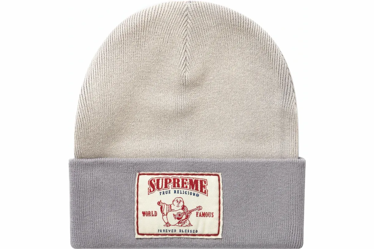 Supreme × True Religion Logo Light Grey Beanie