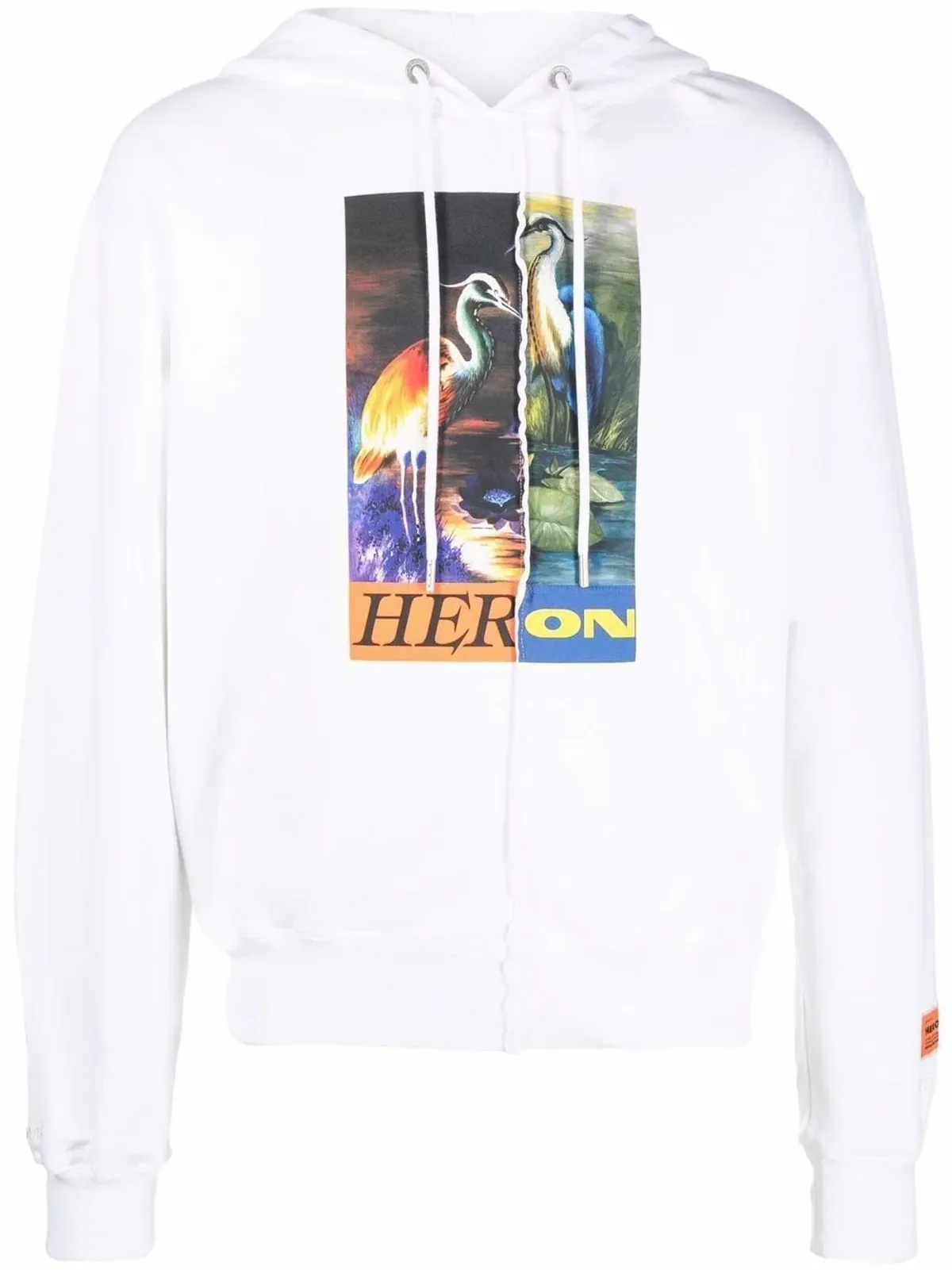 Heron Preston Split Herons White Orange Hoodie