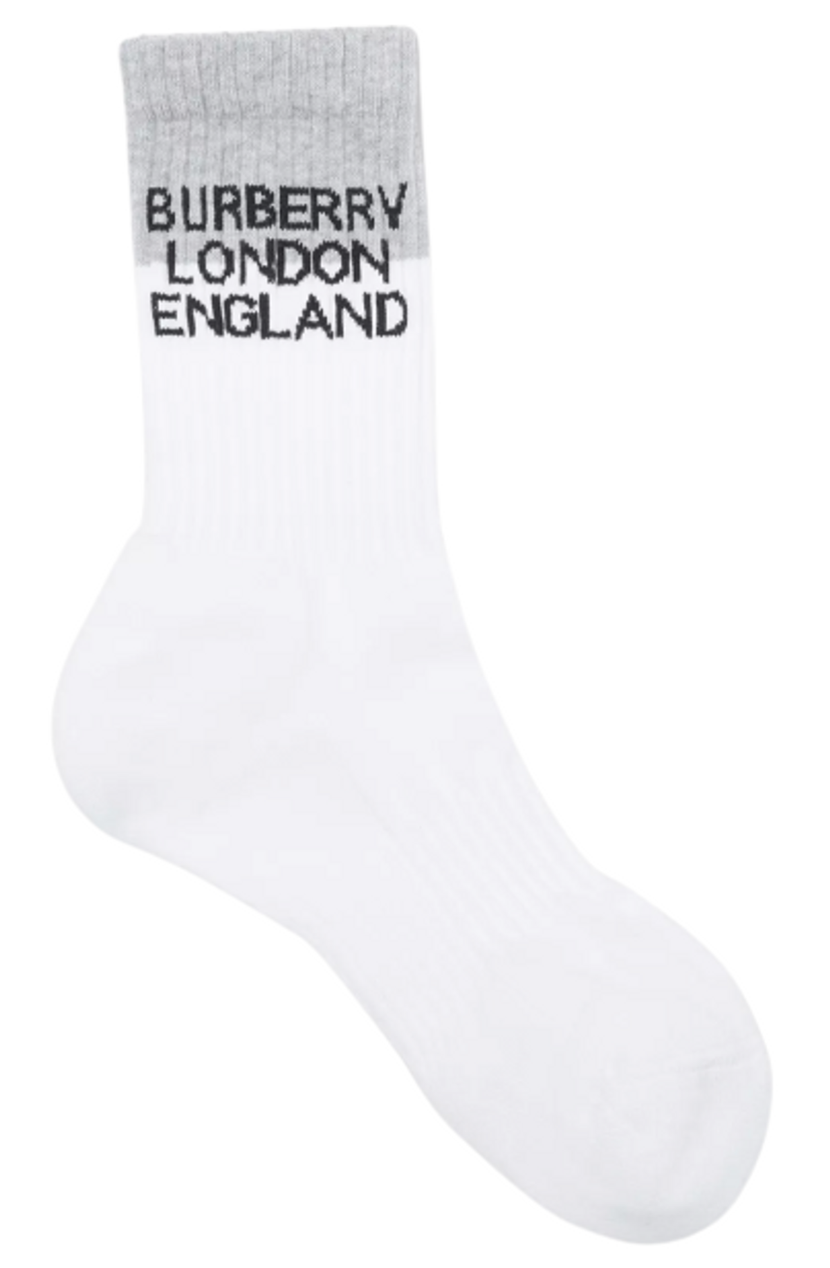 Burberry Logo Intarsia Technical Stretch White Cotton Socks