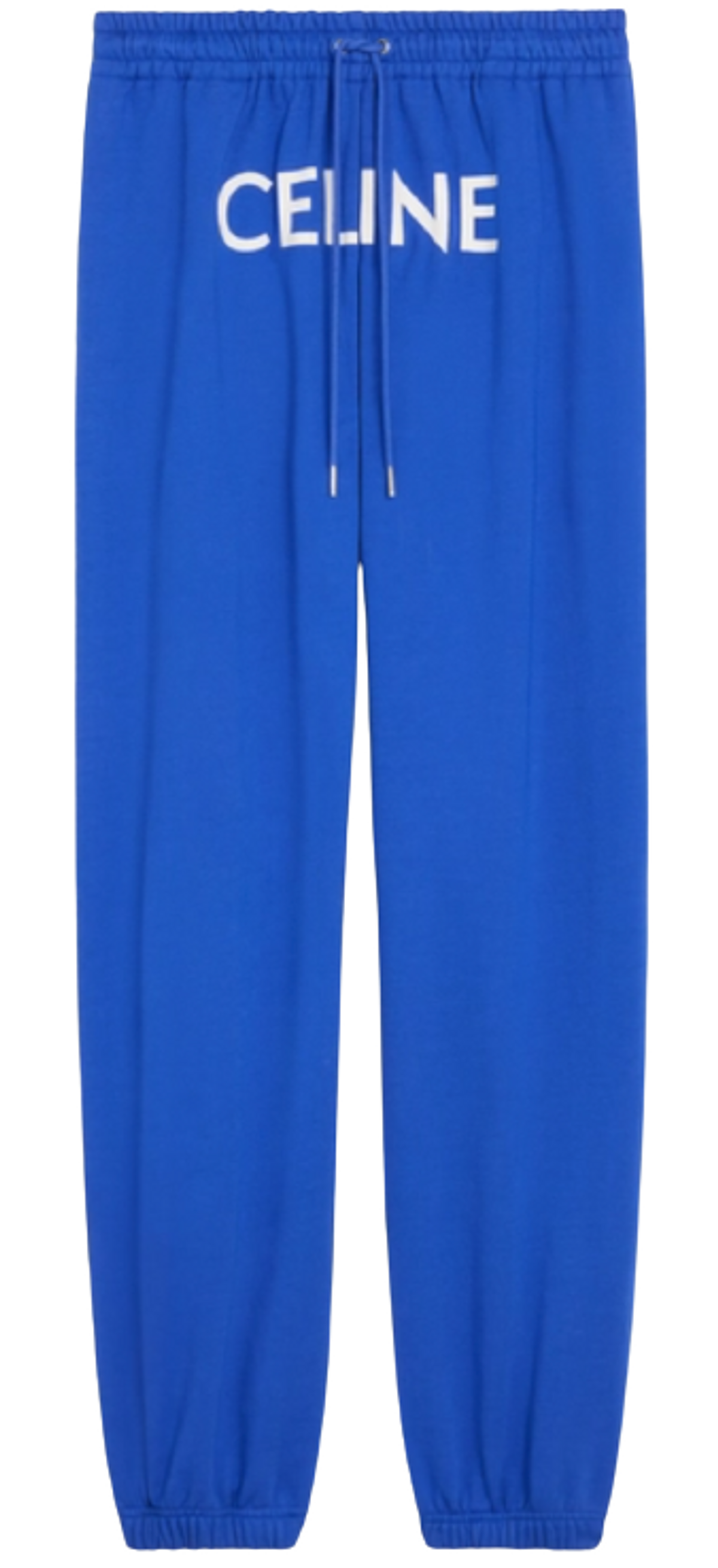 Celine Logo Cotton Fleece Blue Track Pants