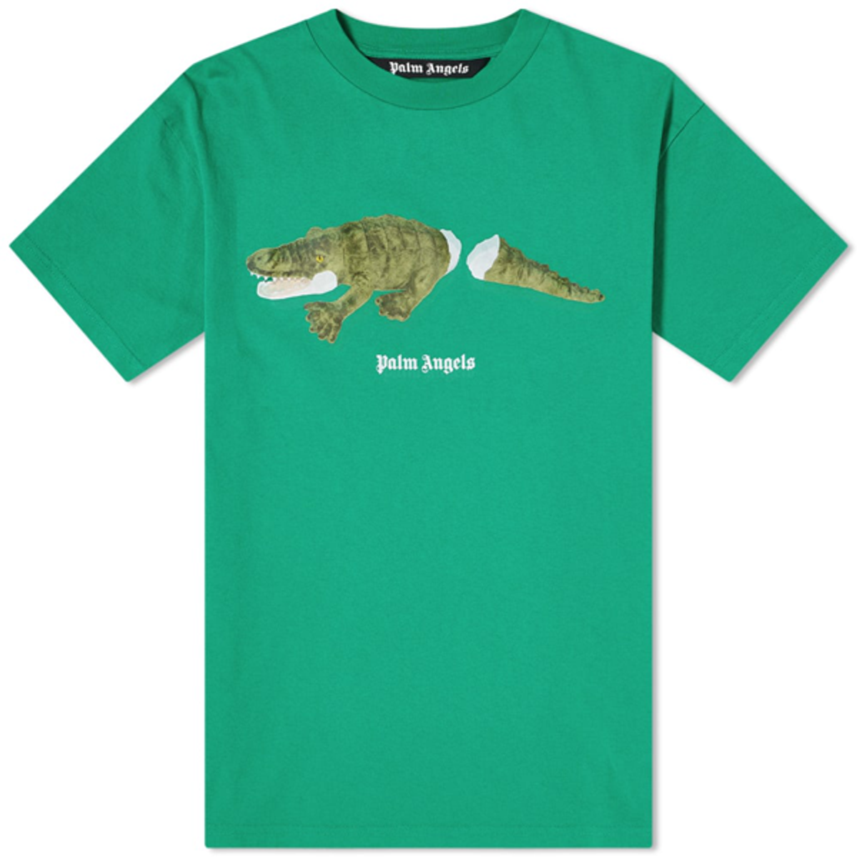 Palm Angels Crocodile Print Green T-Shirt