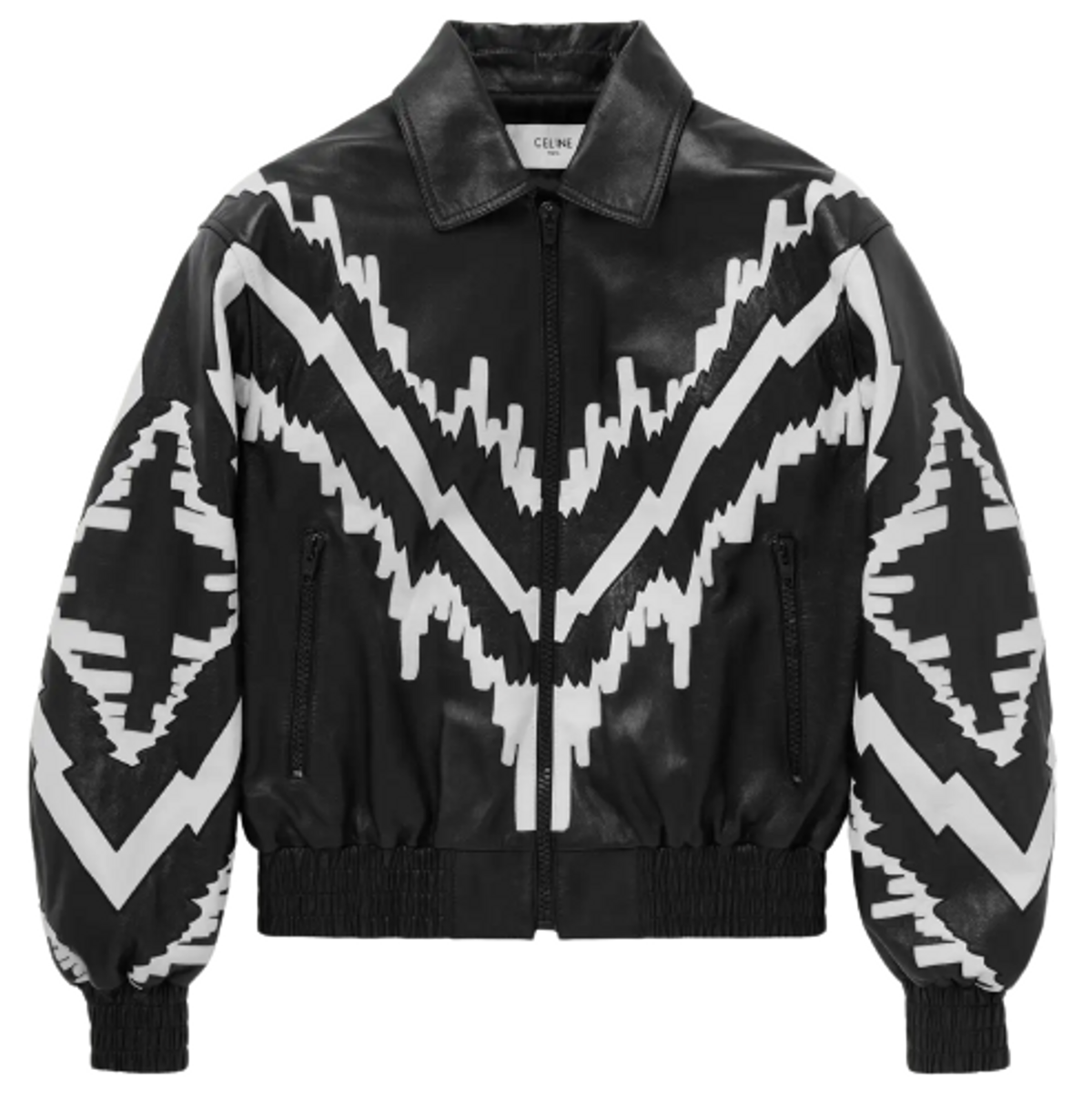 Celine Appliqued Leather Blouson Jacket