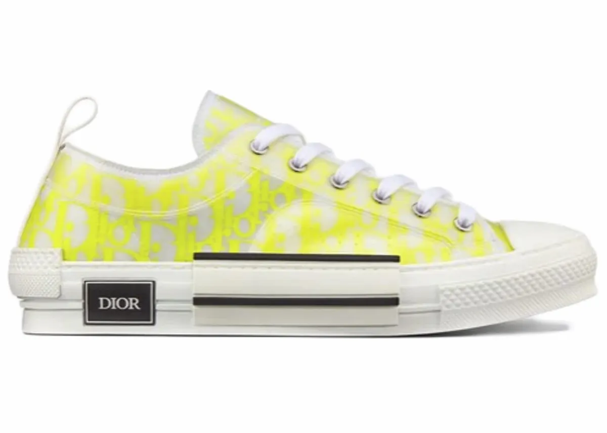 Dior B23 Low White Yellow Oblique Sneakers