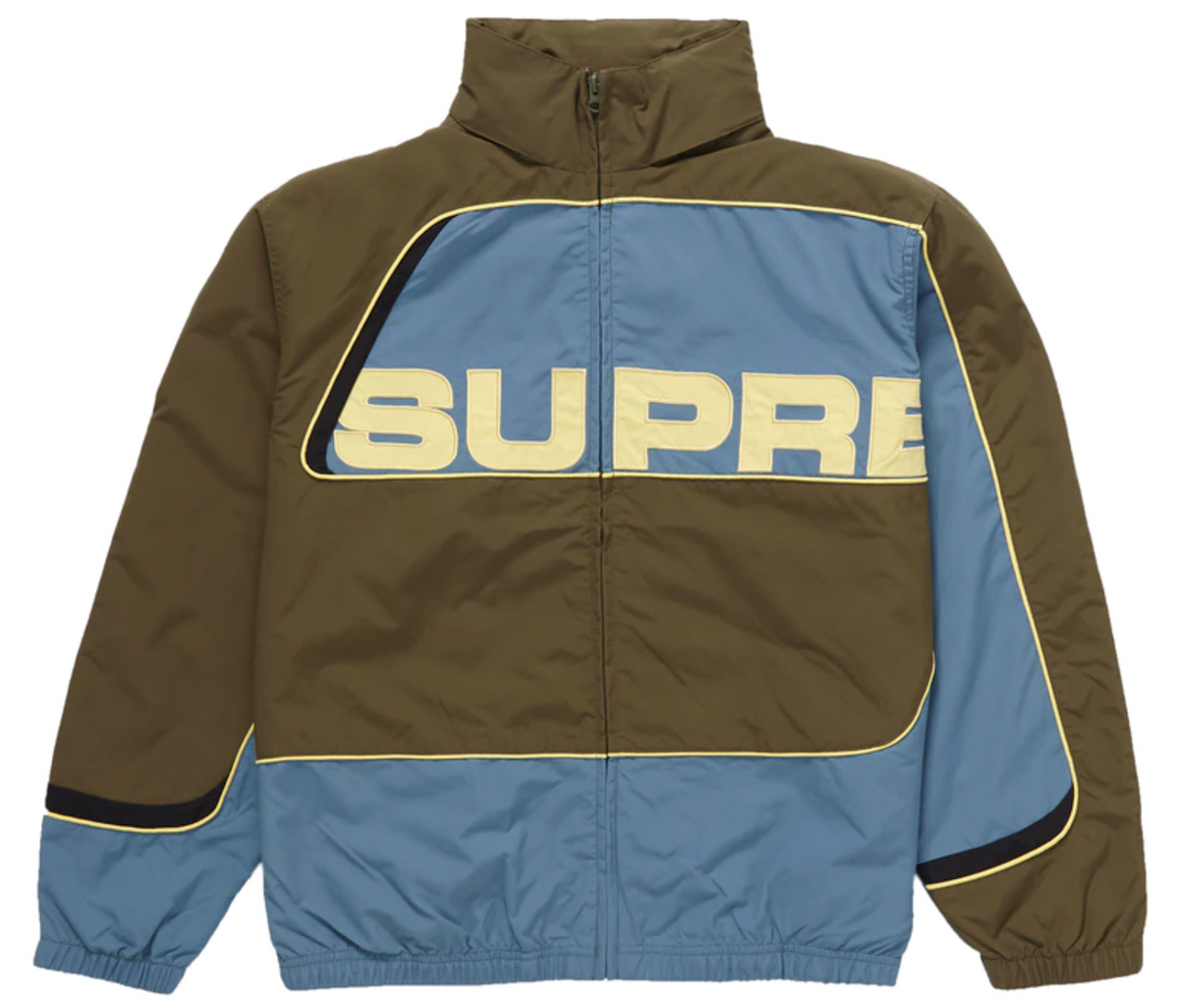 Supreme S Paneled Olive Track Jacket