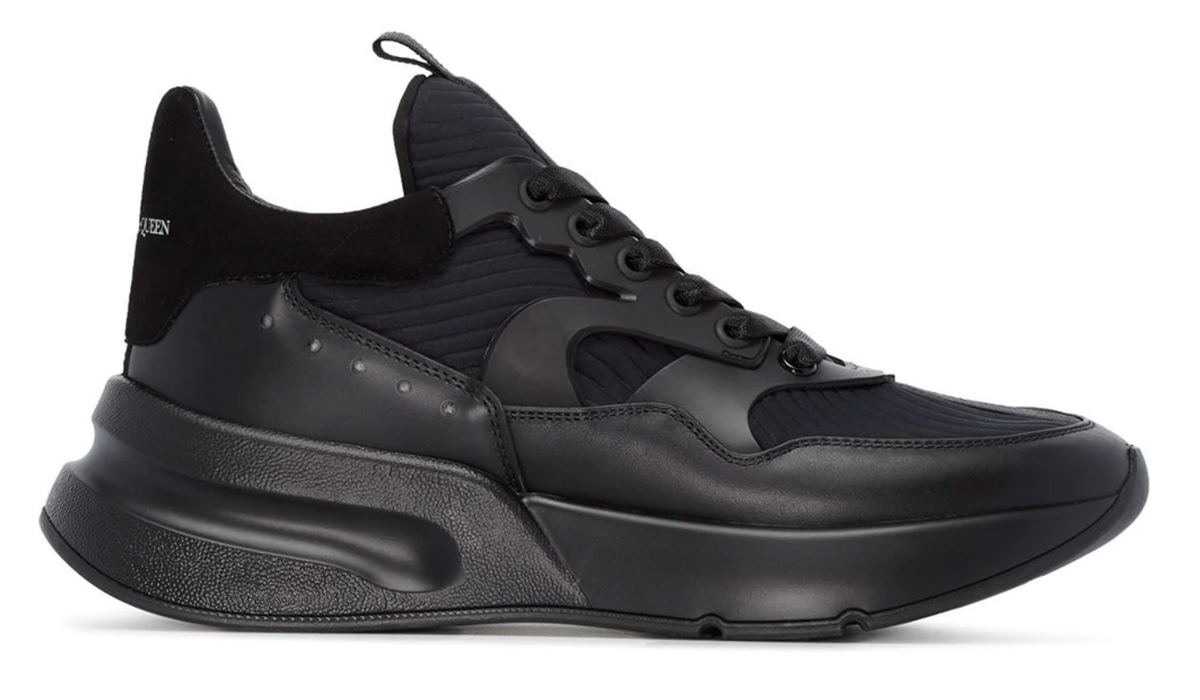 Alexander McQueen Tonal Oversized Runner Black Sneakers