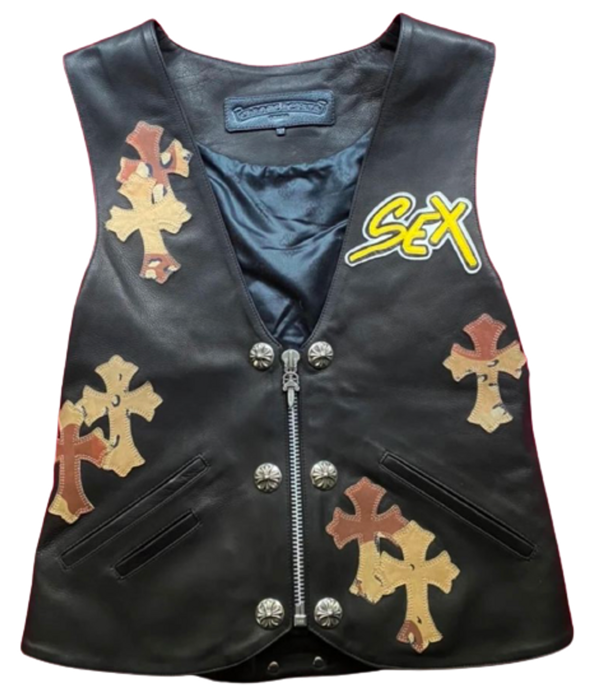 Chrome Hearts × Matty Boy Sex Records Black Leather Vest