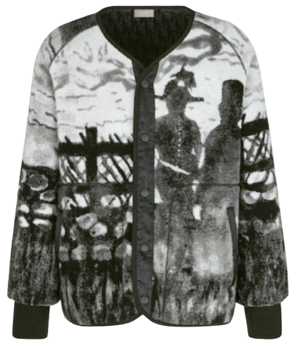 Dior × Peter Doig Gray Technical Wool Fleece Blouson
