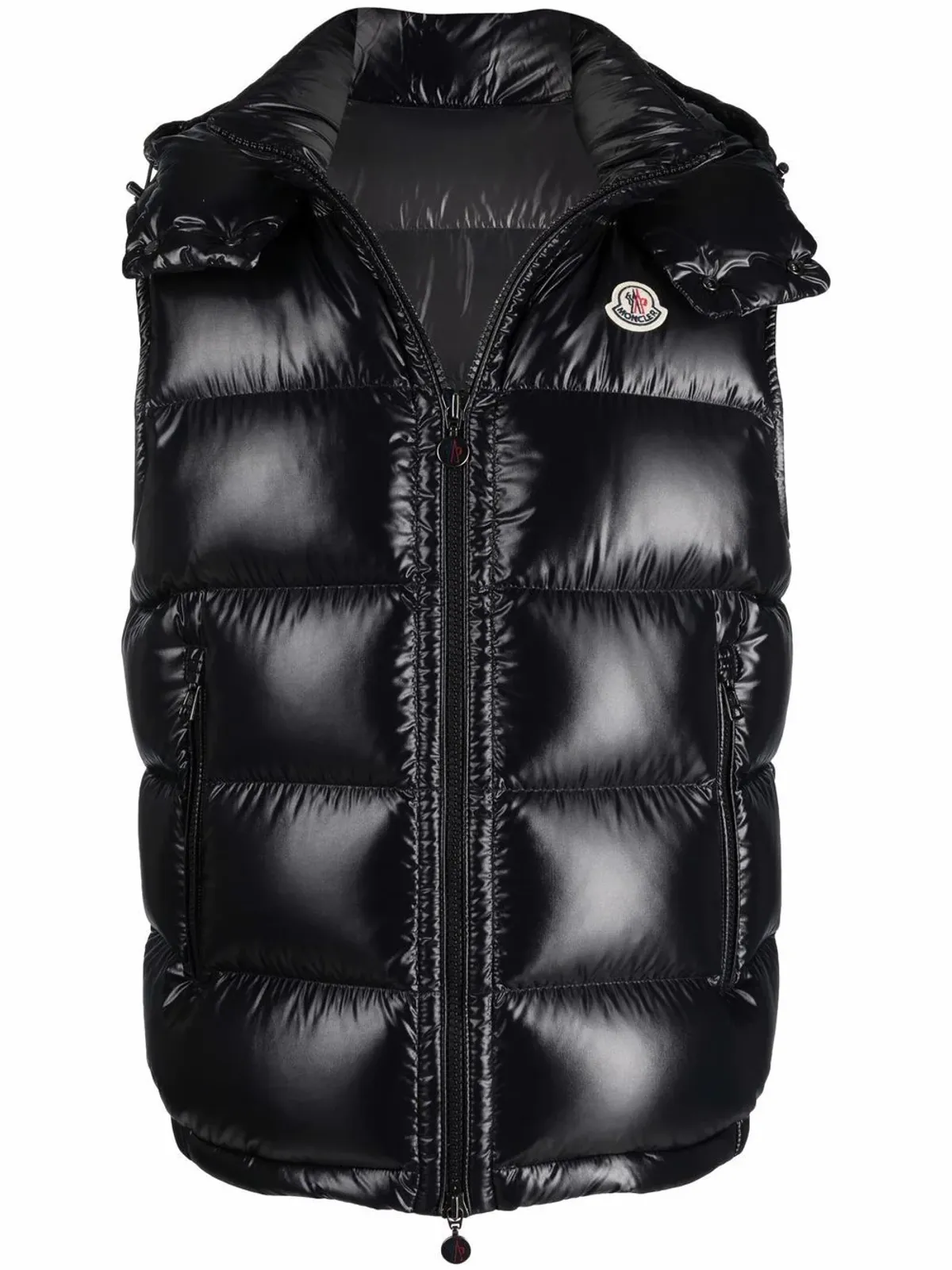Moncler Logo-Patch Zipped Black Gilet