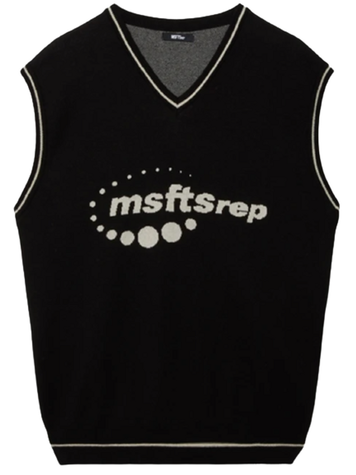 MSFTSrep Astrosquiggle Logo-Embroidered Black Cotton-Knit Gilet