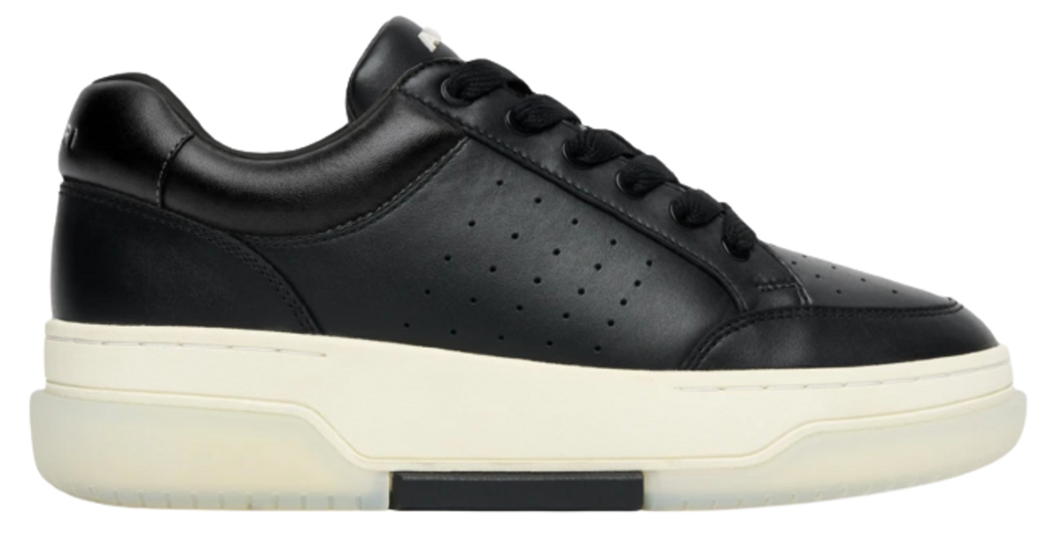 Amiri Stadium Low Black Padded Leather Sneakers