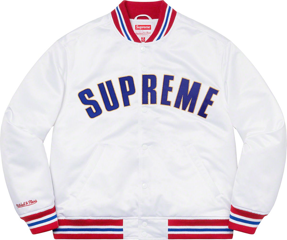Supreme × Mitchell & Ness Satin Varsity Jacket