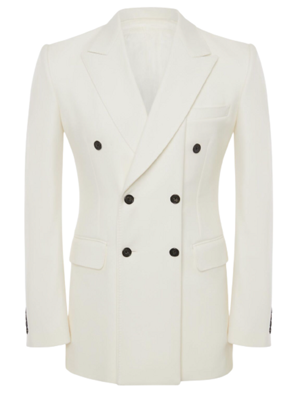 Alexander McQueen White Wool Double-Breasted Blazer