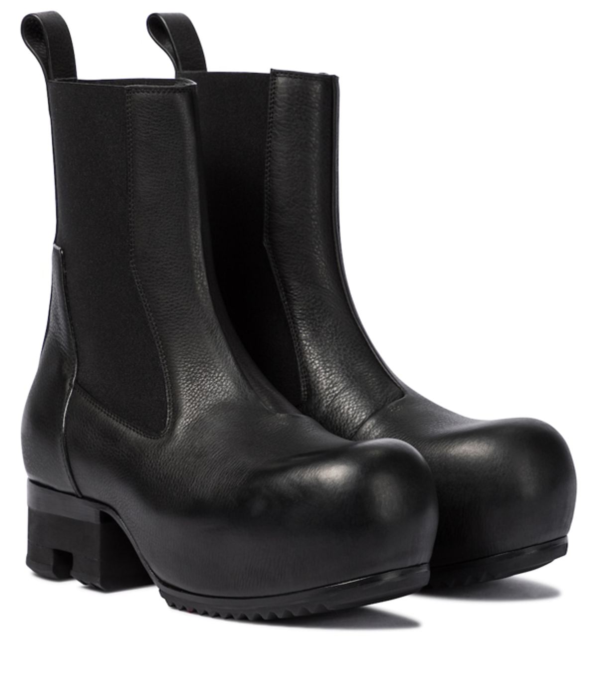 Rick Owens 50mm Beatle Ballast Leather Combat Boots In Black