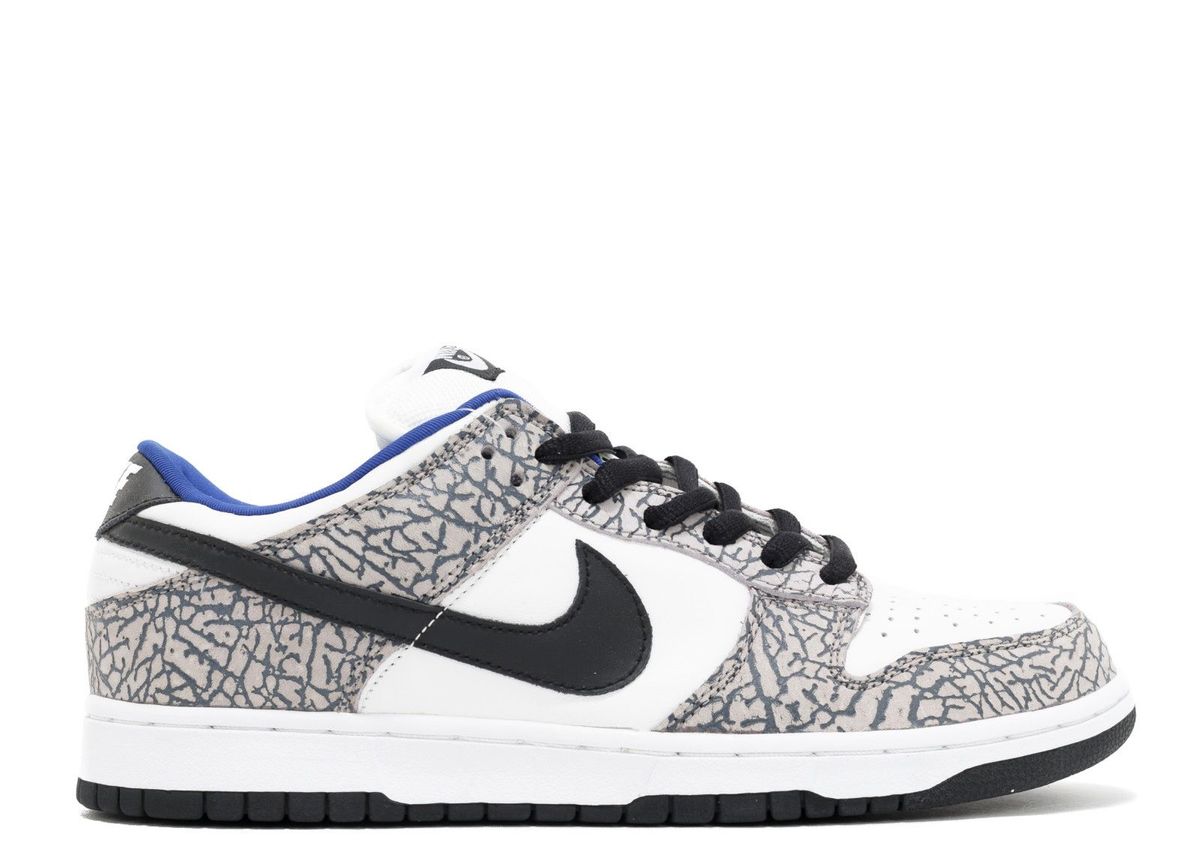 Supreme × Nike Dunk Sb Low White Cement Sneakers
