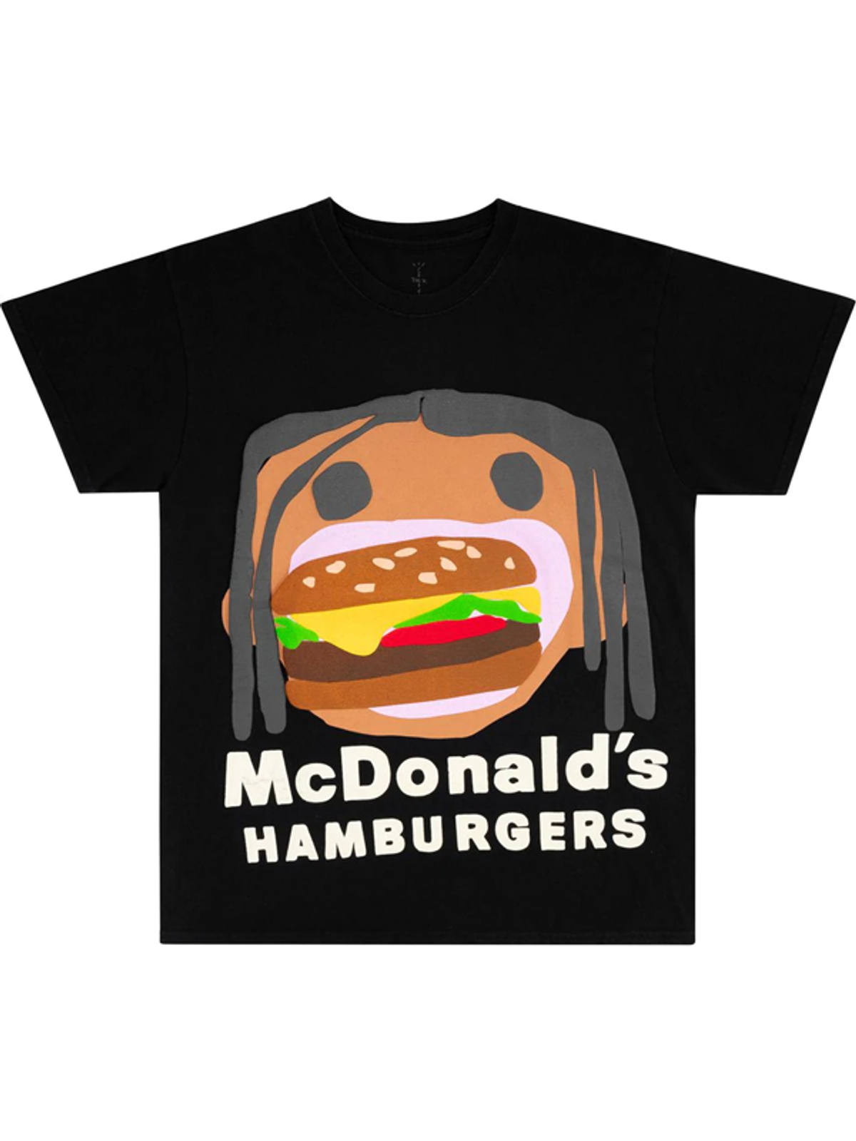 Cactus Jack × Cactus Plant Flea Market Burger Mouth Black T-Shirt