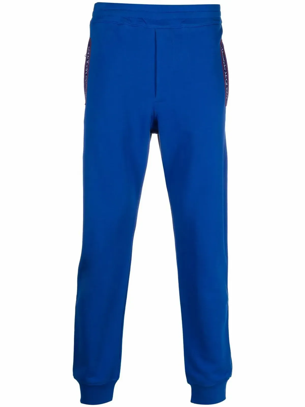 Alexander McQueen Bold Blue Mix Logo-Embroidered Stretch-Cotton Detail Track Pants