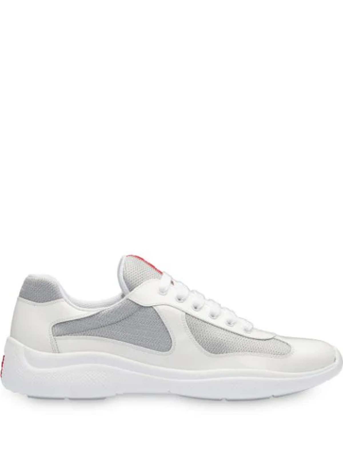 Prada White Americas Cup Patent Leather Sneakers