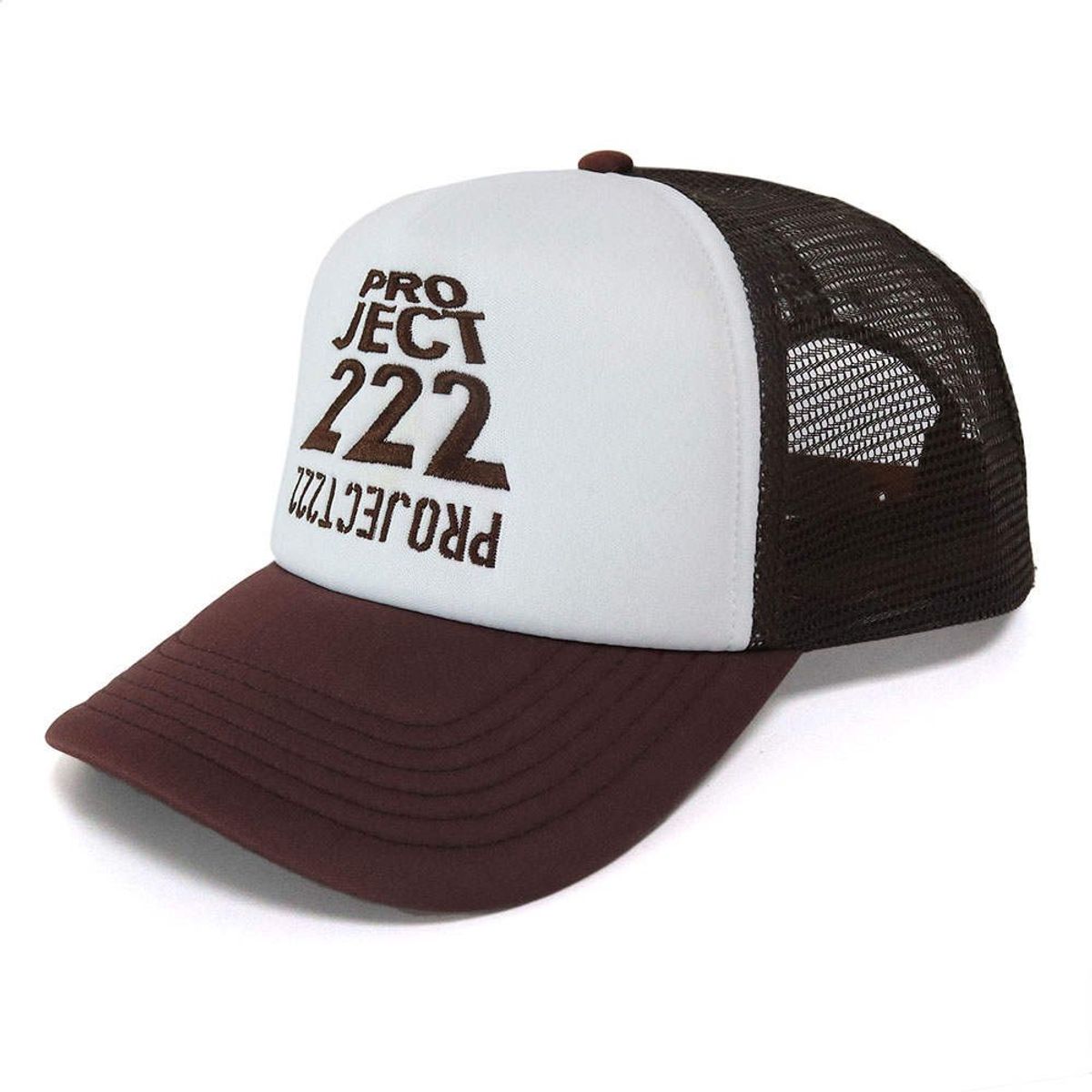 Project 222 P - 222 Logo White/Brown Trucker Cap