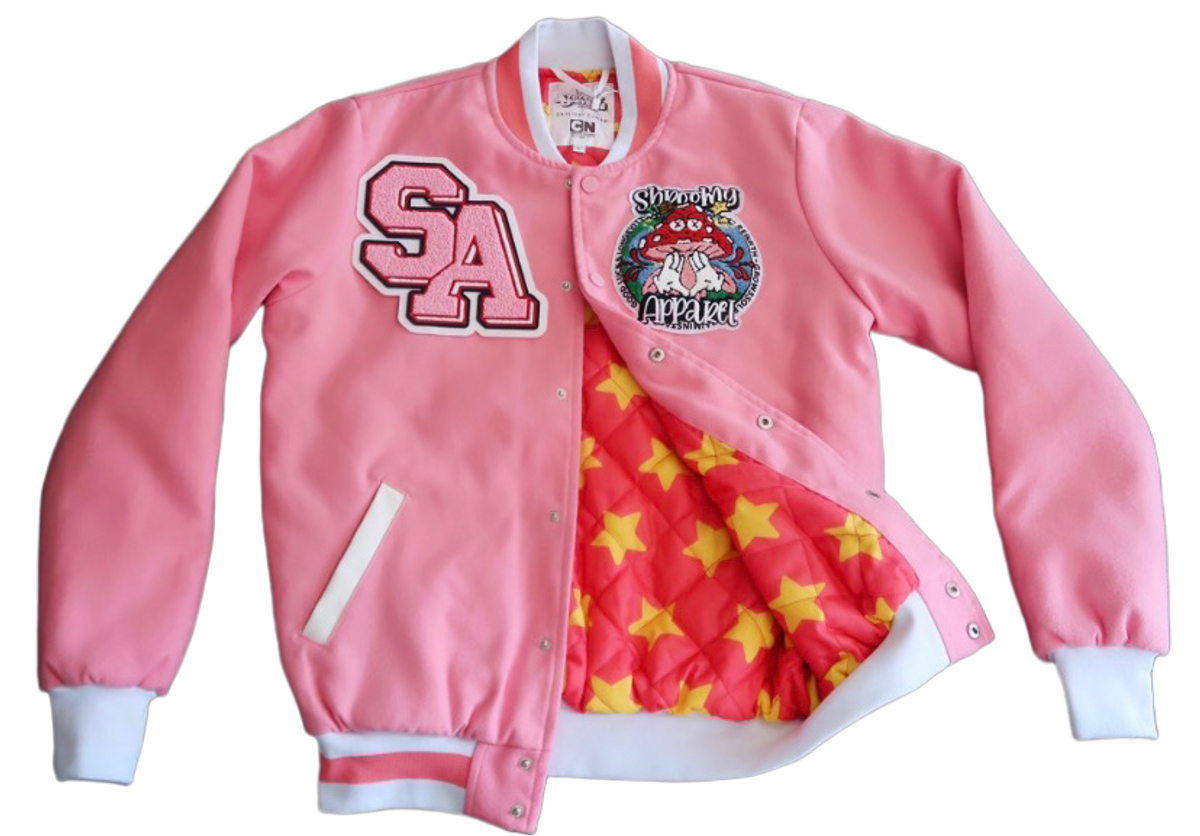 Shroomy Apparel Clothing Shroomy Letterman Pink Jacket