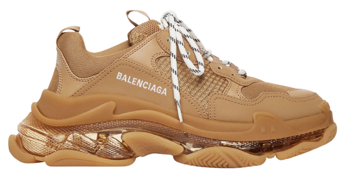 Balenciaga Triple S Clear Sole Brown Sneakers