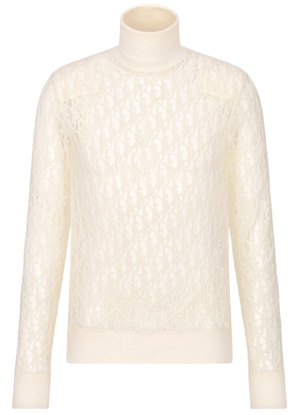 Dior White Technical Cotton Jersey Long-Sleeved Oblique T-Shirt