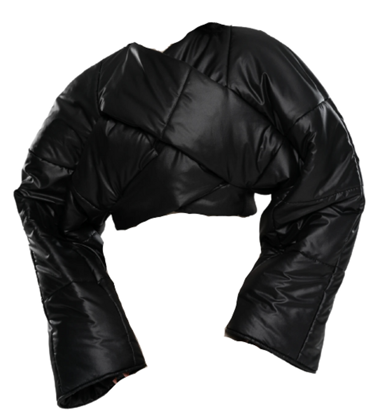 Kwame - Adusei Black Cropped Puffer Pullover