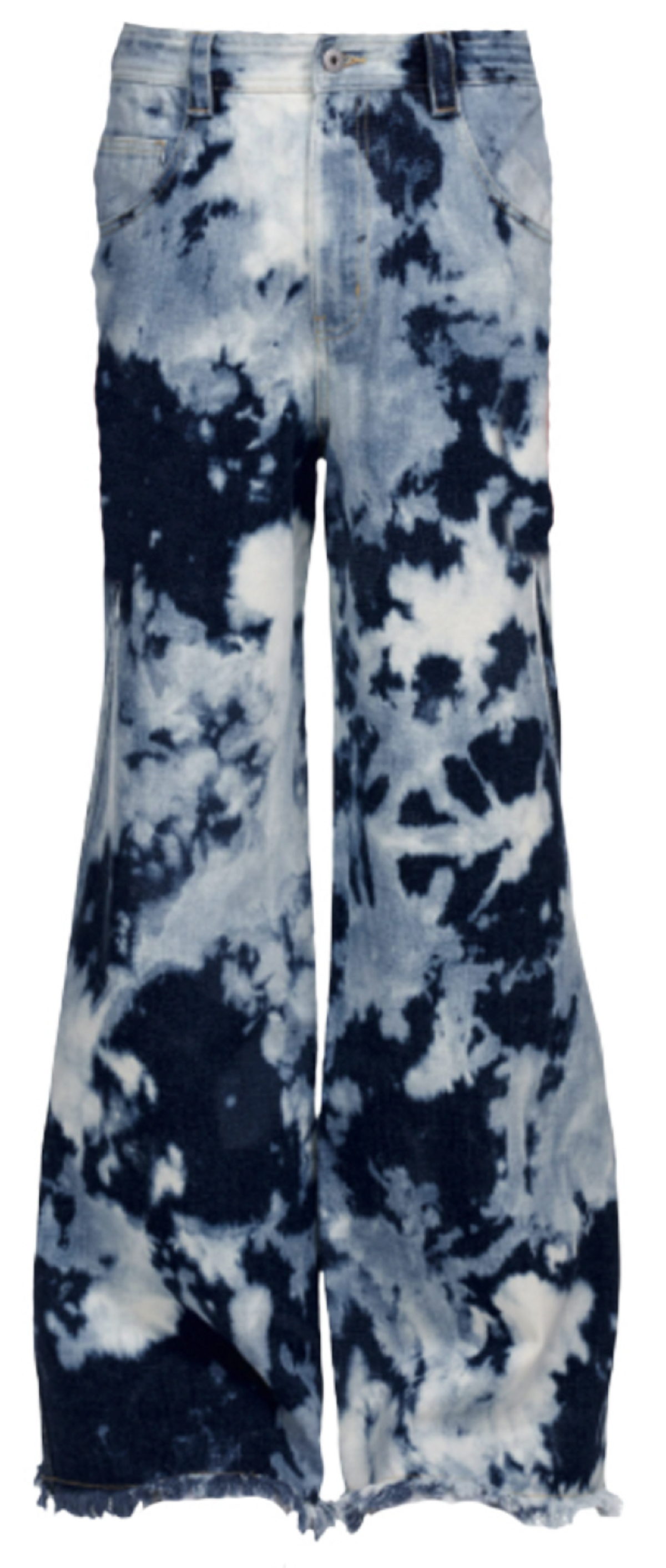 Angel Chen Tie-Bleached Blue Jeans