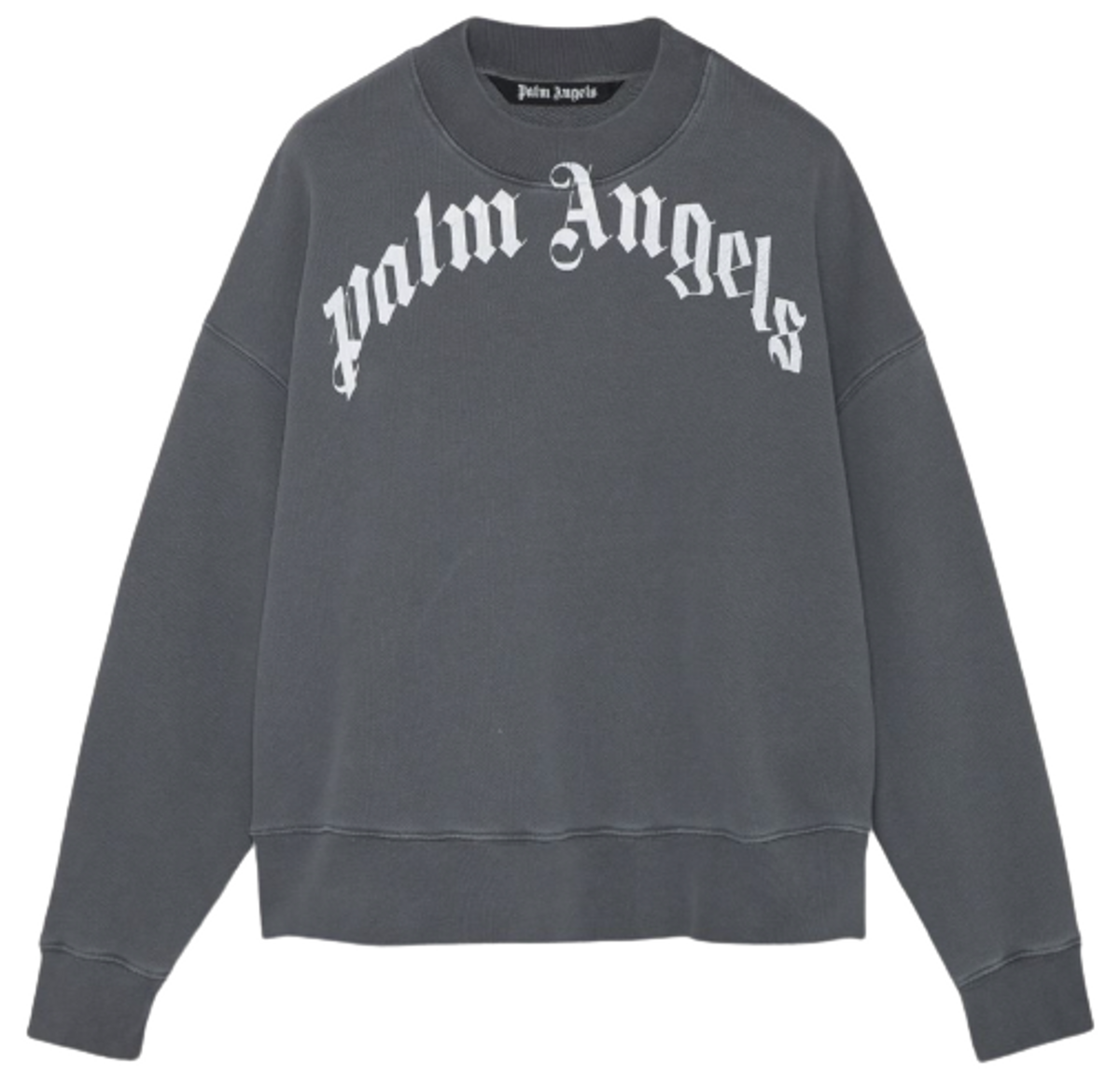 Palm Angels Curved Logo Black Sweatshirt