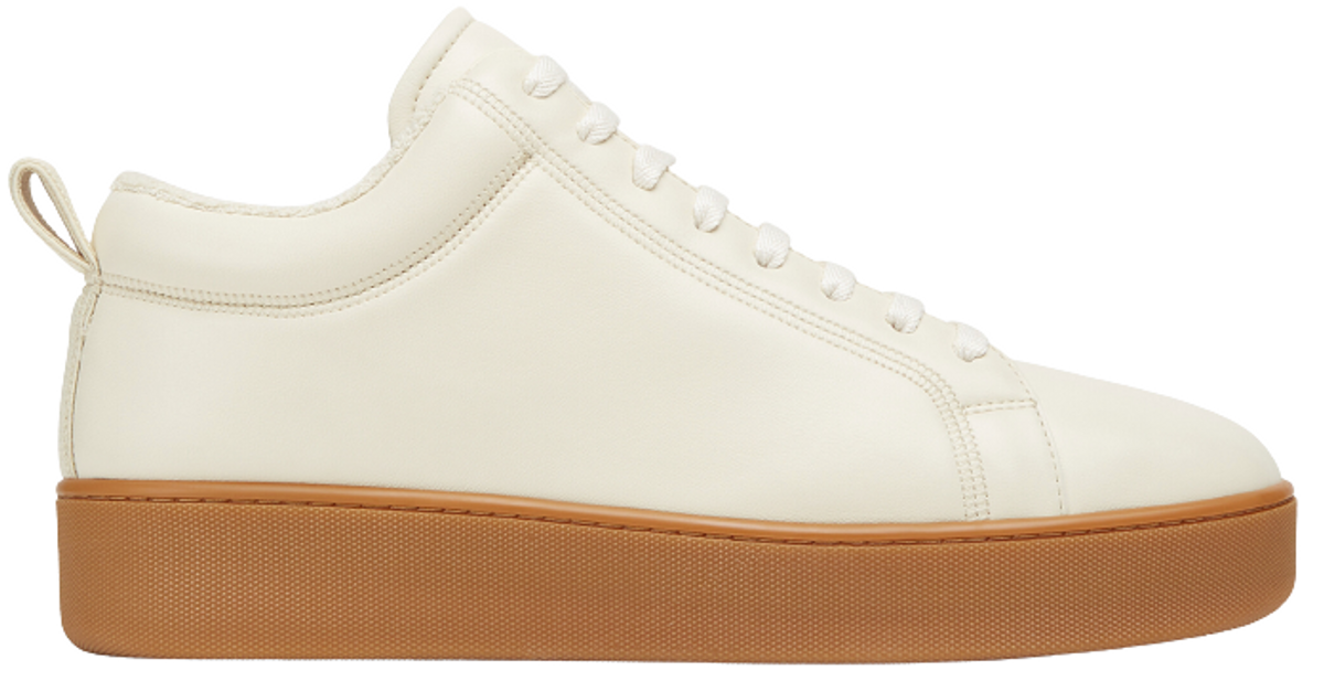 Bottega Veneta Quilt Leather Lace-Up Sea Salt Sneakers