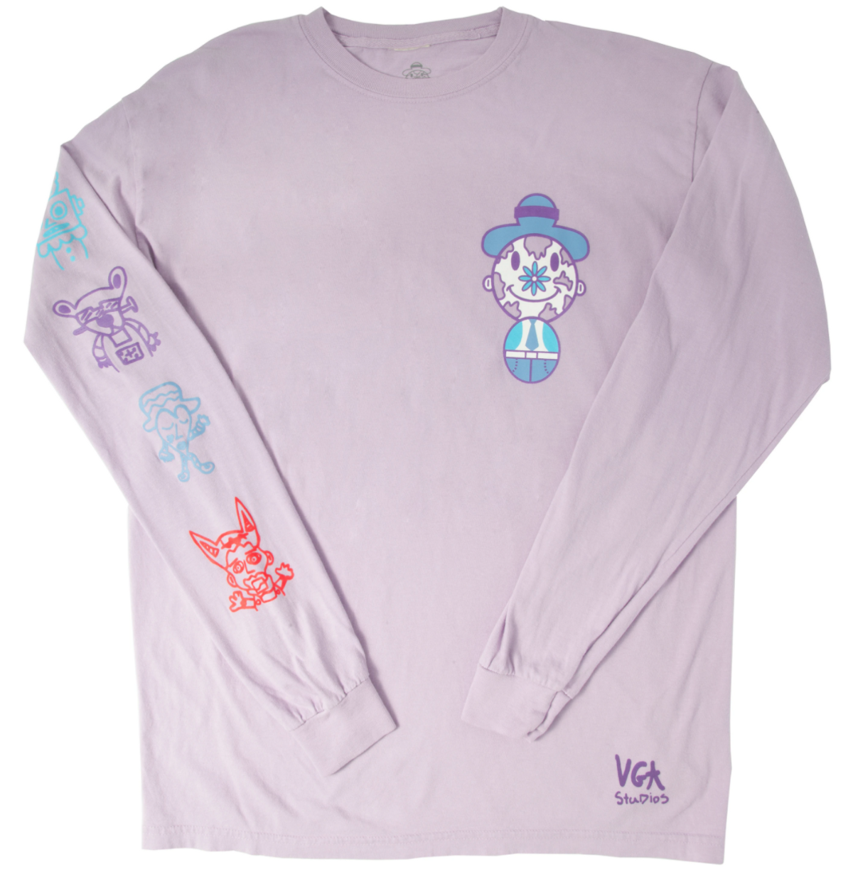 Vic Garcia World Flower Nose & Some Friends Throw It Back Light Purple Sweatshirt