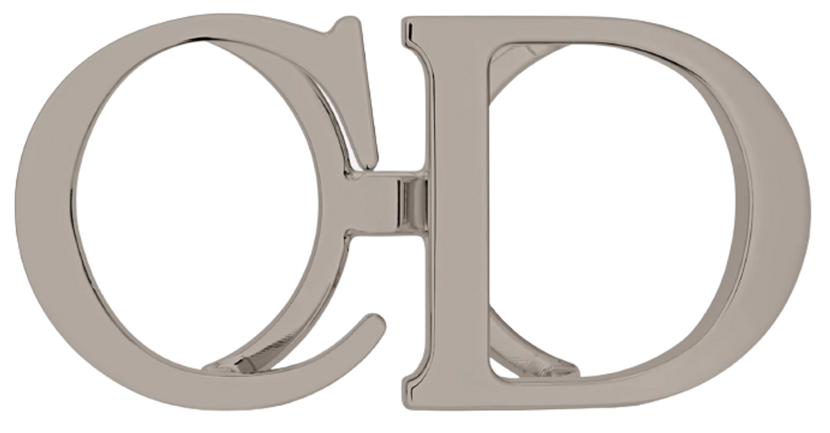 Dior Ruthenium-Finish Brass CD Belt Buckle