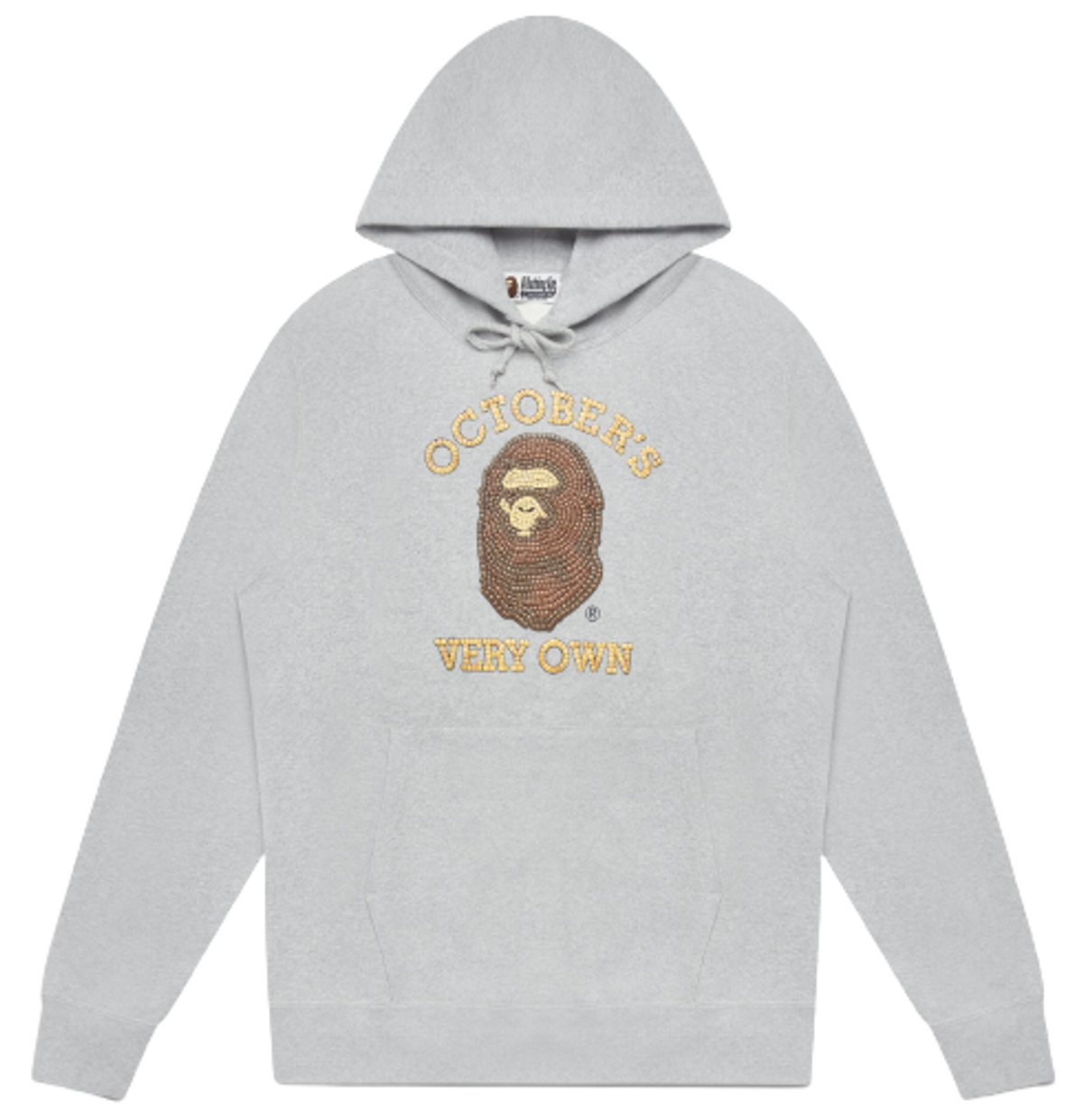 Bape × OVO Graphic Print Subway Tile Grey Hoodie