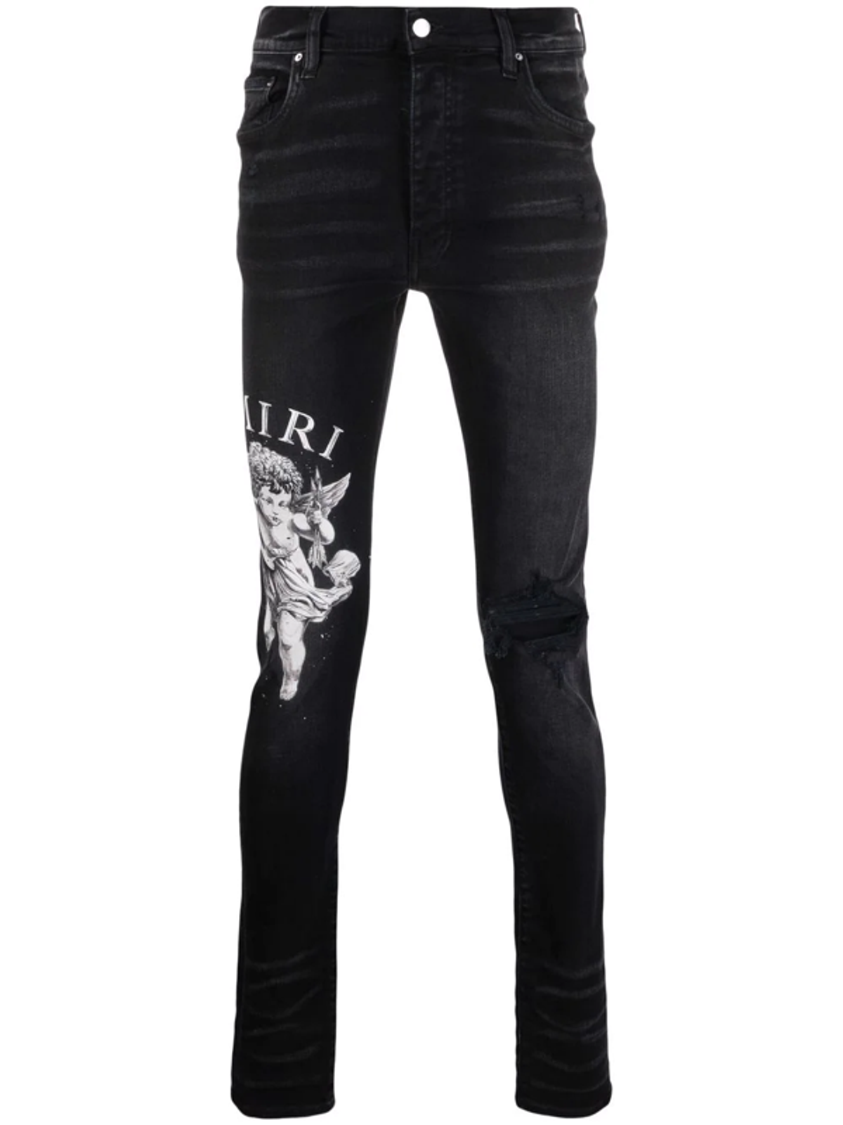 Amiri Logo-print Jeans In Schwarz