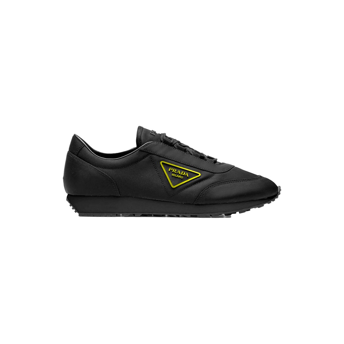 Prada Gabardine Low-top Sneakers In Black
