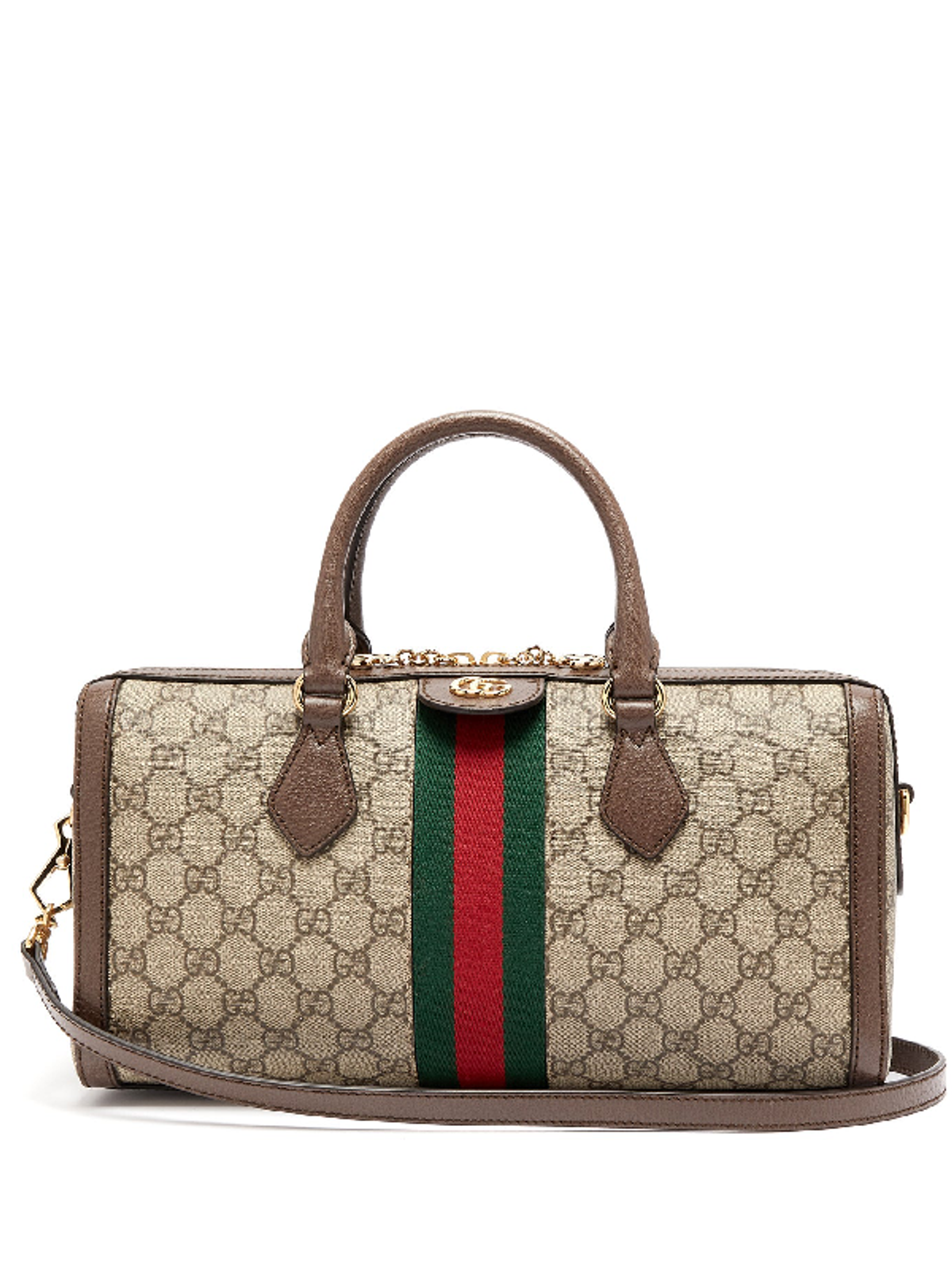 Gucci Brown Ophidia Gg Supreme Boston Bag