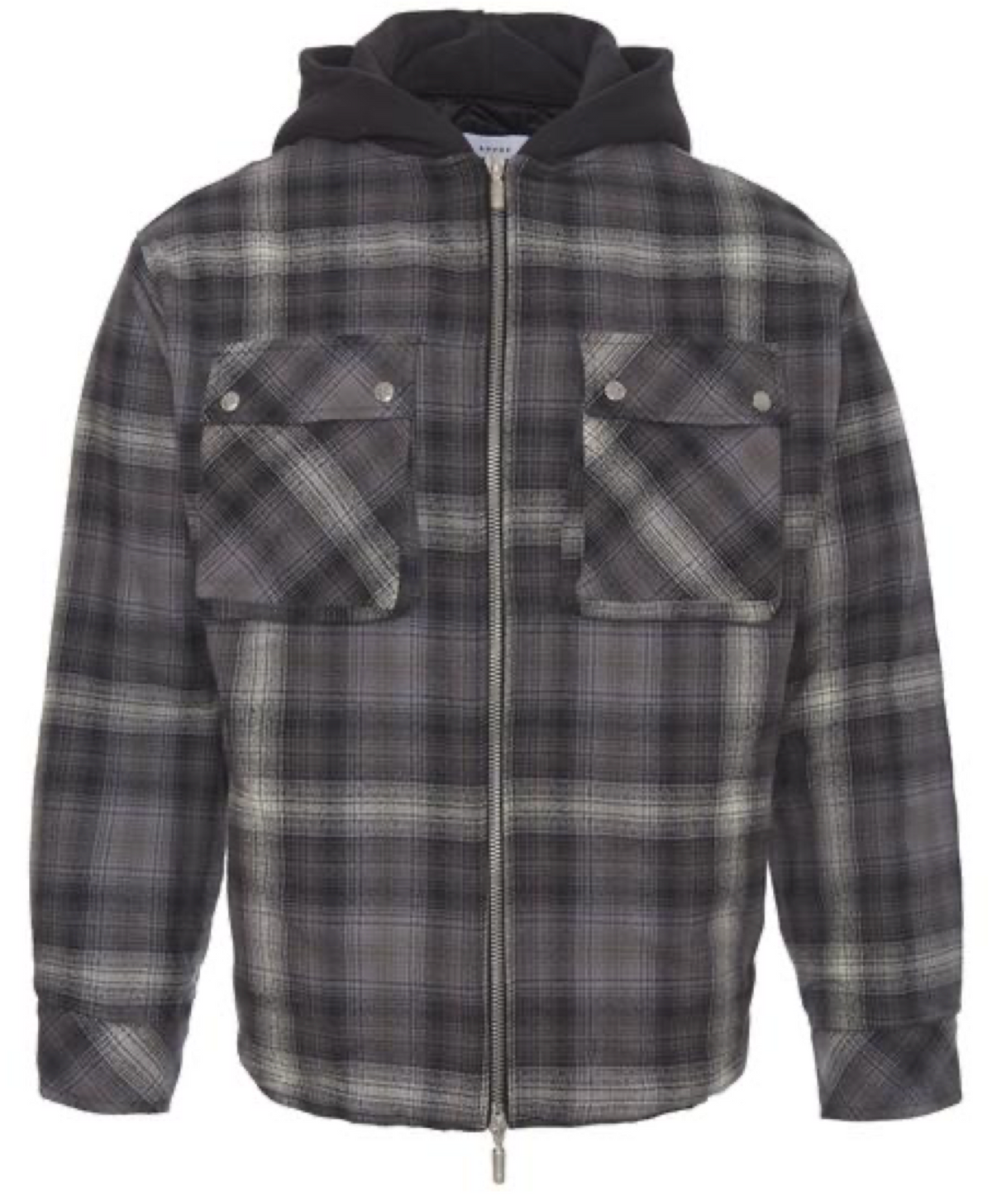 Rhude Logo Shadow Plaid Puffer Flannel Jacket