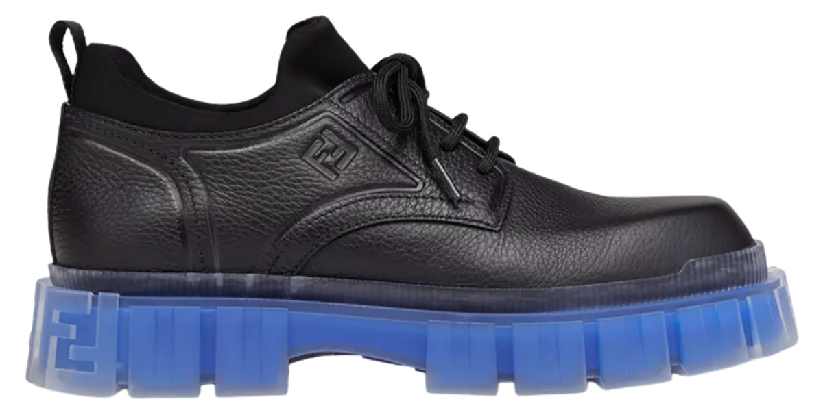 Fendi Force Black Leather Lace-Ups Boots