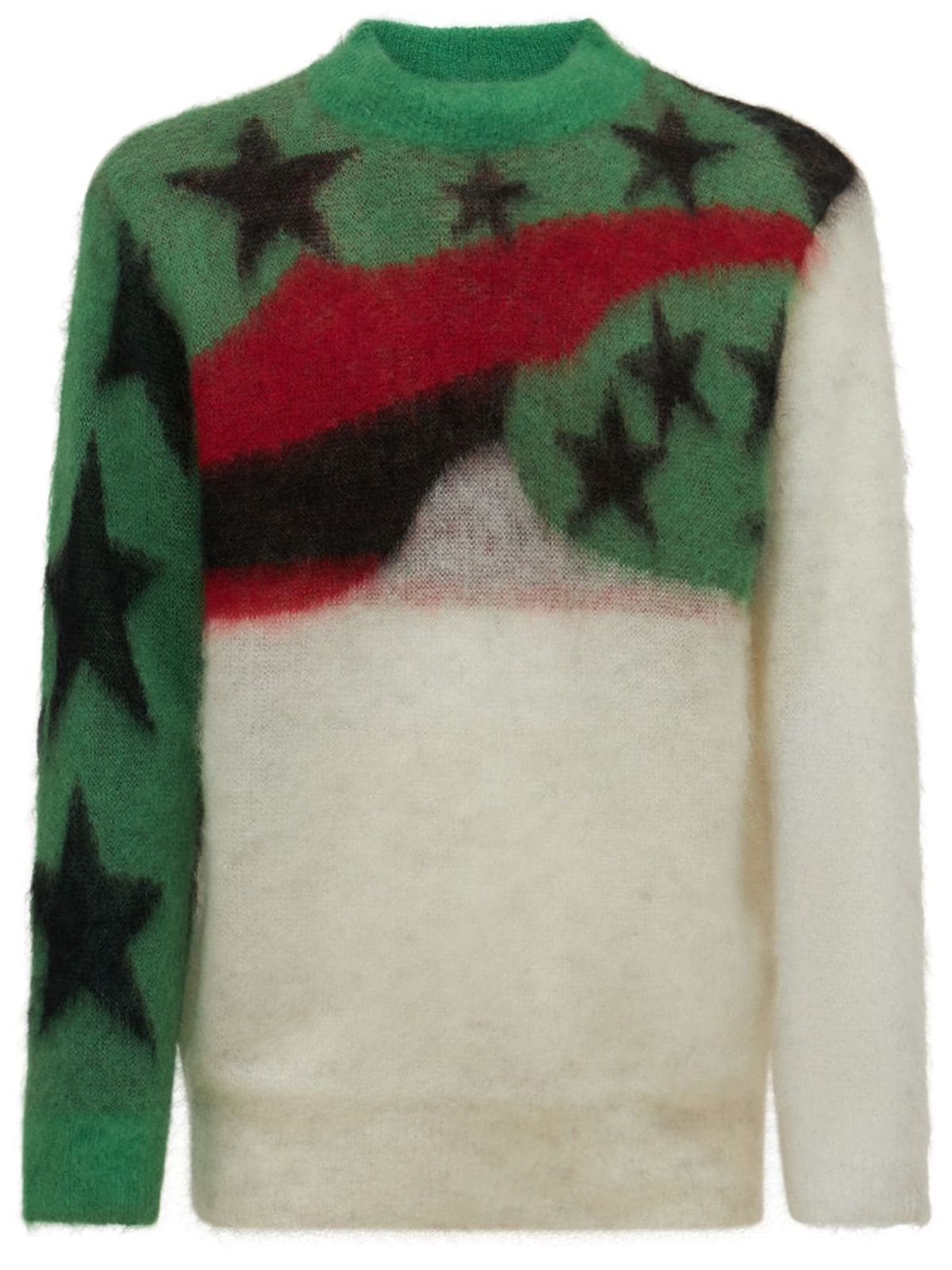 Denim Tears × Saint Michael Mohair Knit White And Green Sweater