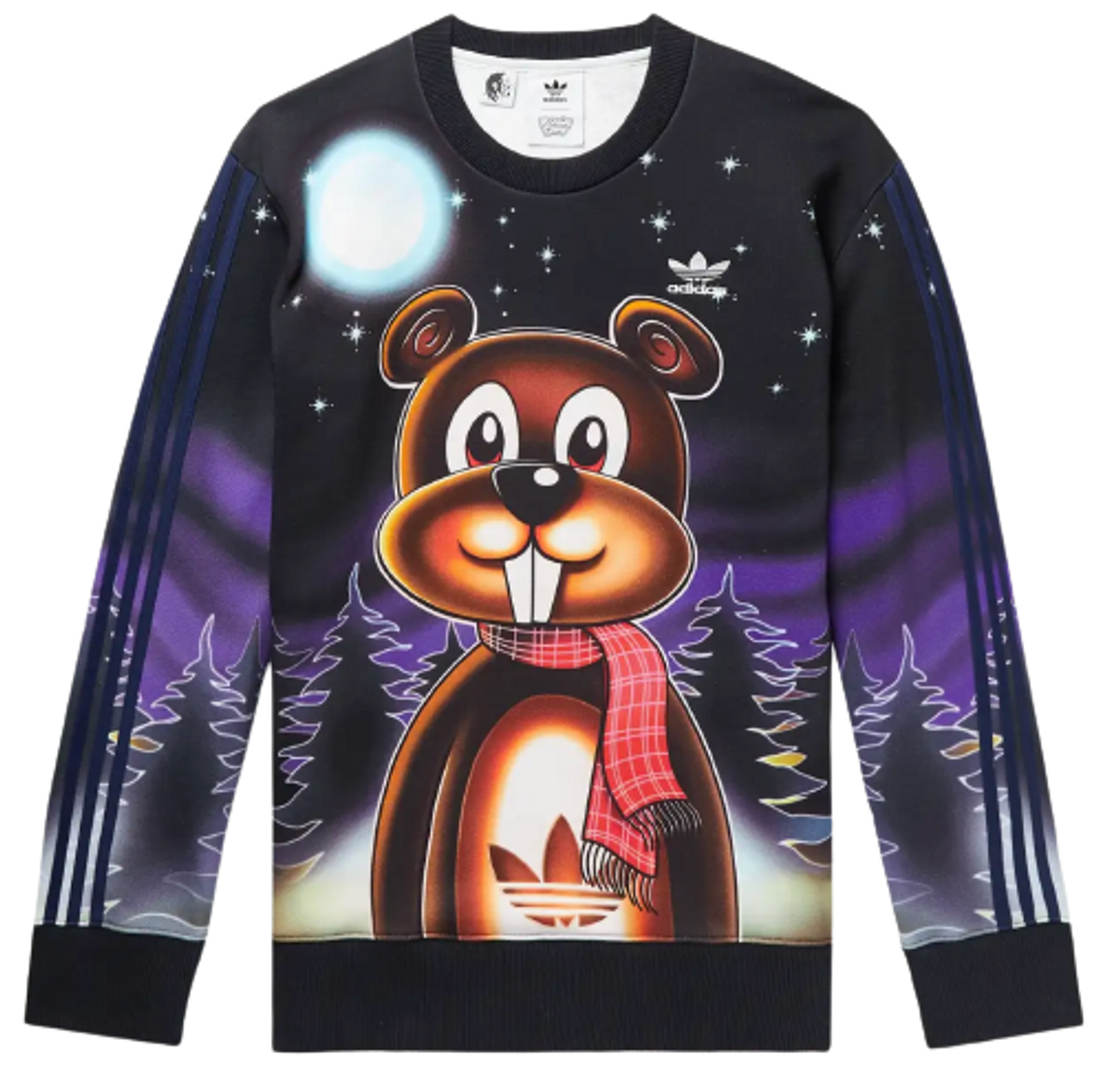 Adidas × Kerwin Frost Printed Cotton-Jersey Black Sweatshirt