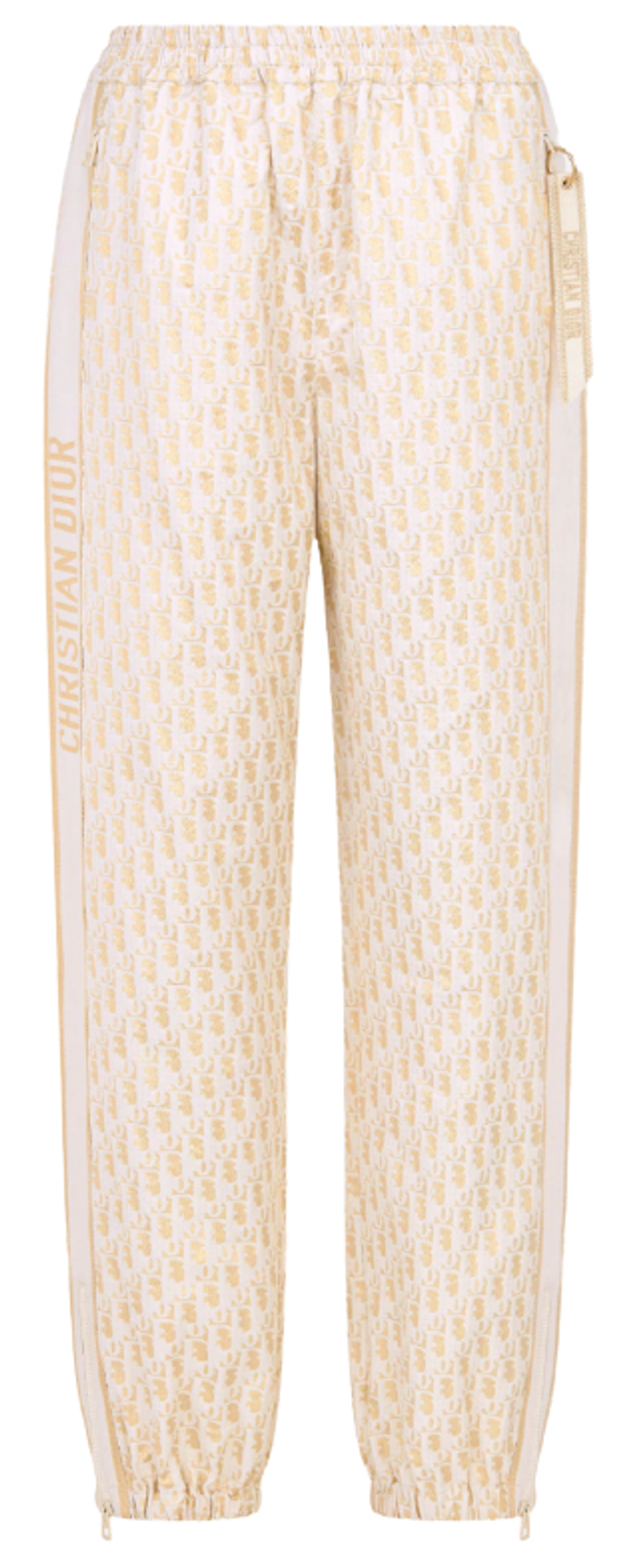 Dior Gold-Tone Technical Taffeta Jacquard Dior Oblique Motif Pants