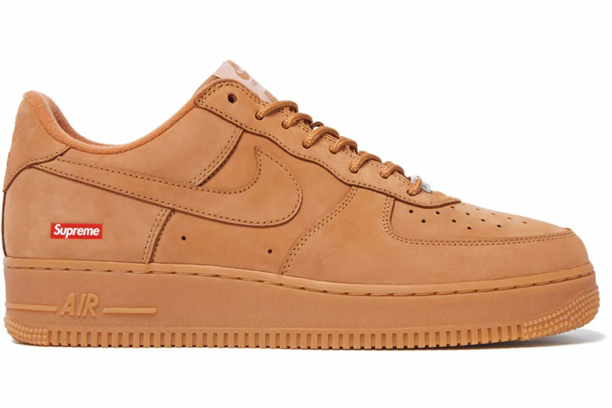 Supreme × Nike Air Force 1 Low SP Wheat Sneakers