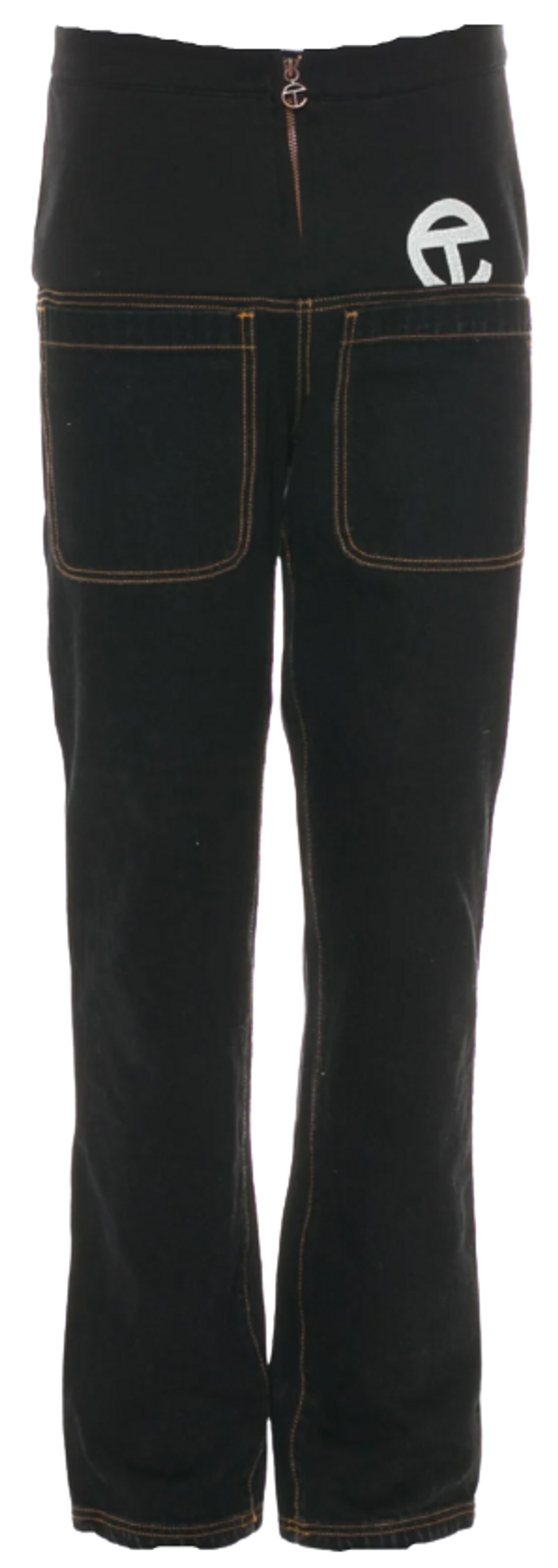 Telfar Paneled Straight-Leg Black Jeans