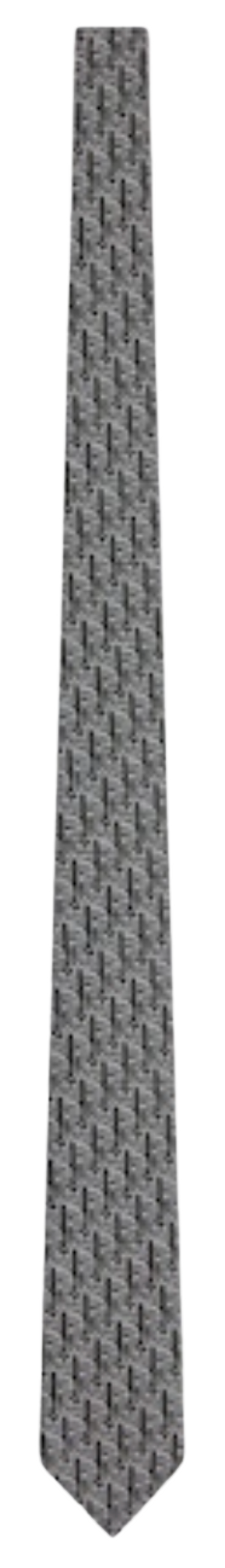 Dior Gray, Black and White Silk Oblique Pixel Tie