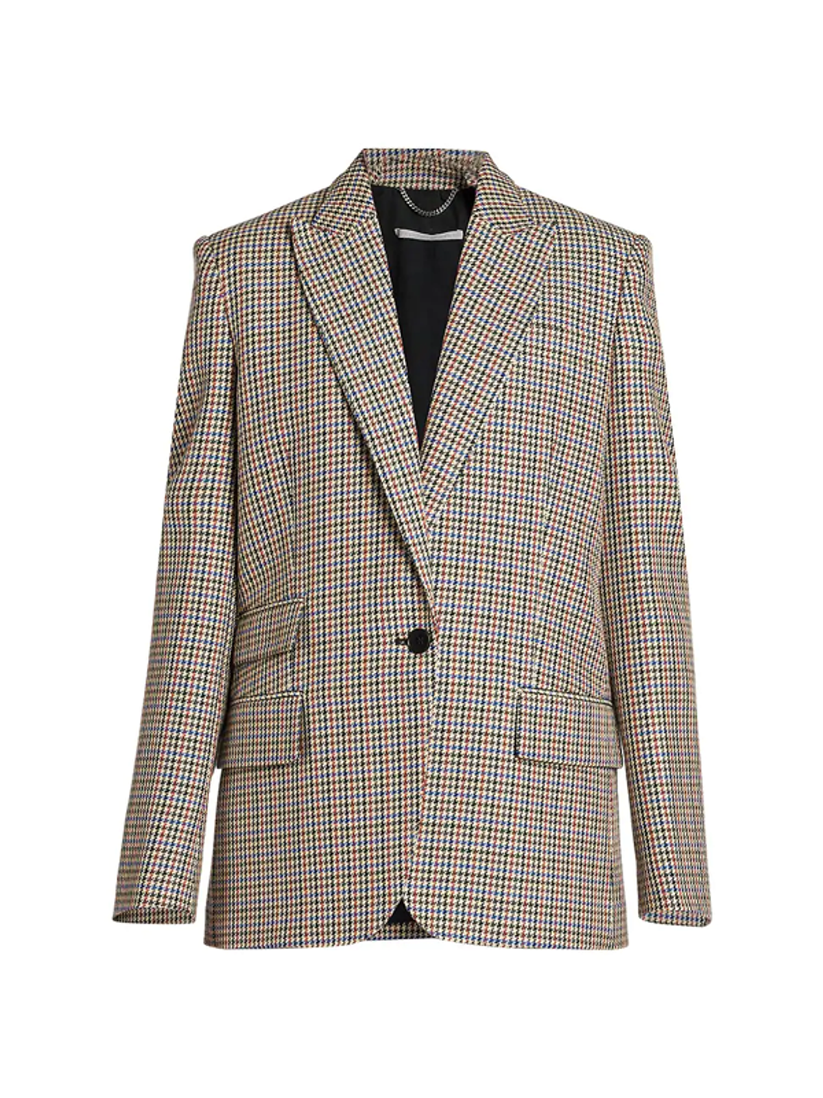 Stella McCartney Bell Tailored Houndstooth Beige Rust Jacket