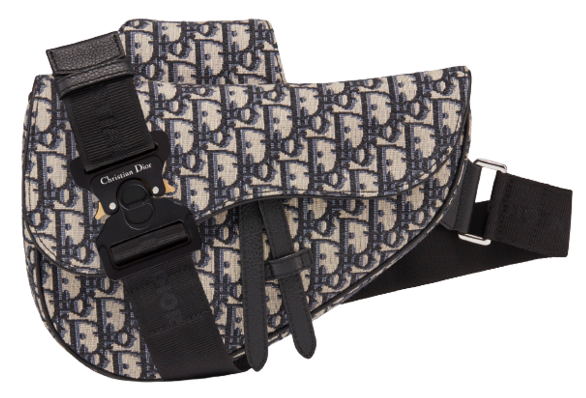 Dior Beige and Black Oblique Jacquard Saddle Bag