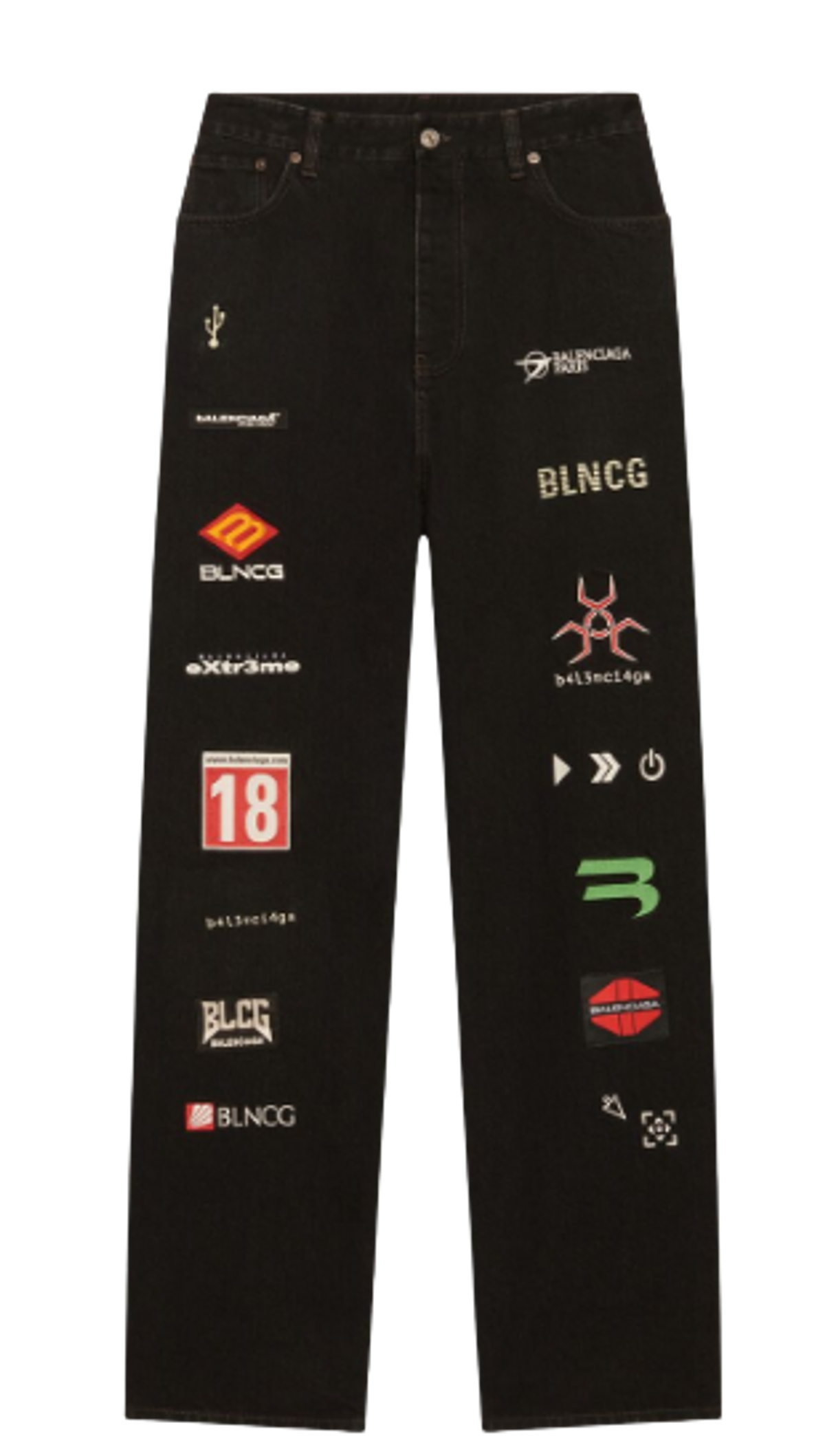 Balenciaga Gamer Baggy Black Jeans